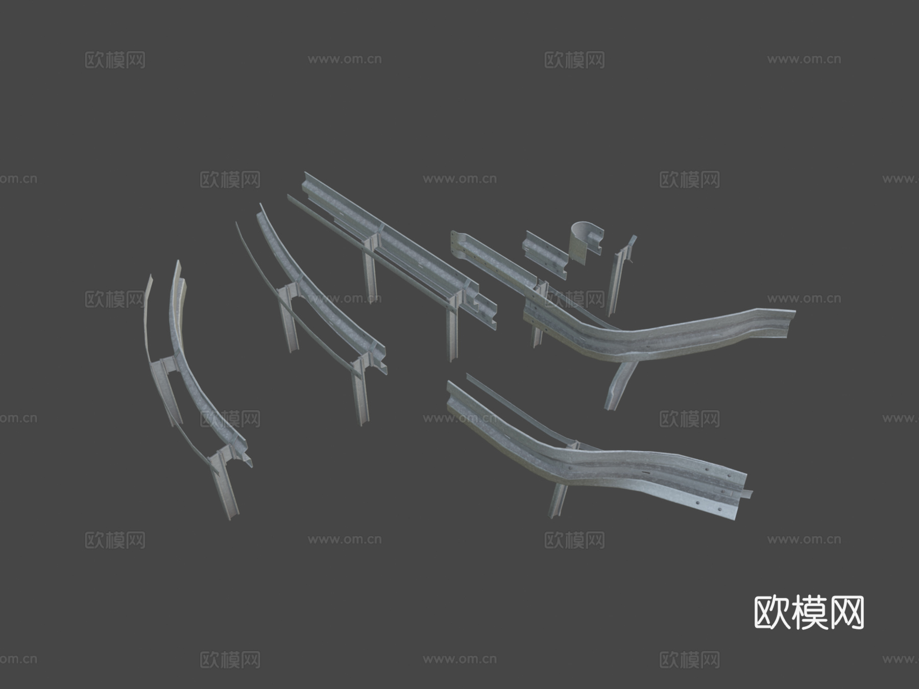 道路安全障碍物3d模型