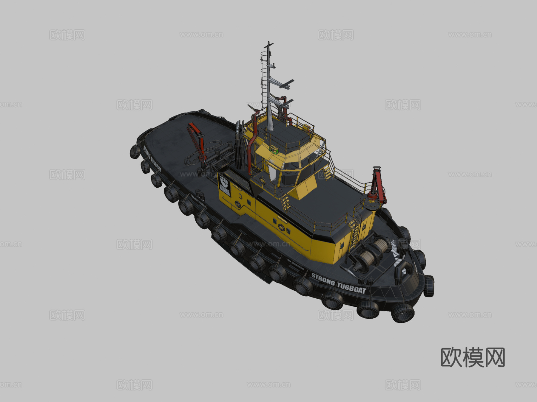 拖船3d模型下载（渲染图2）
