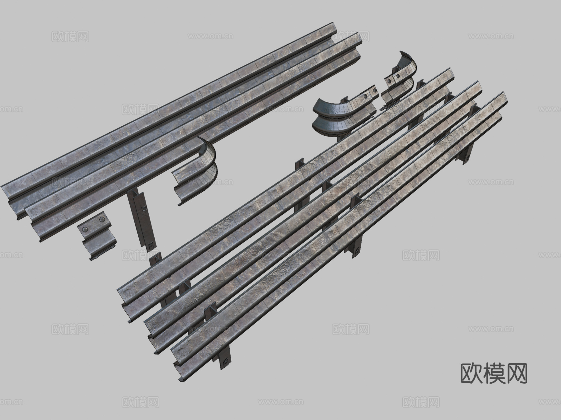 道路围栏3d模型