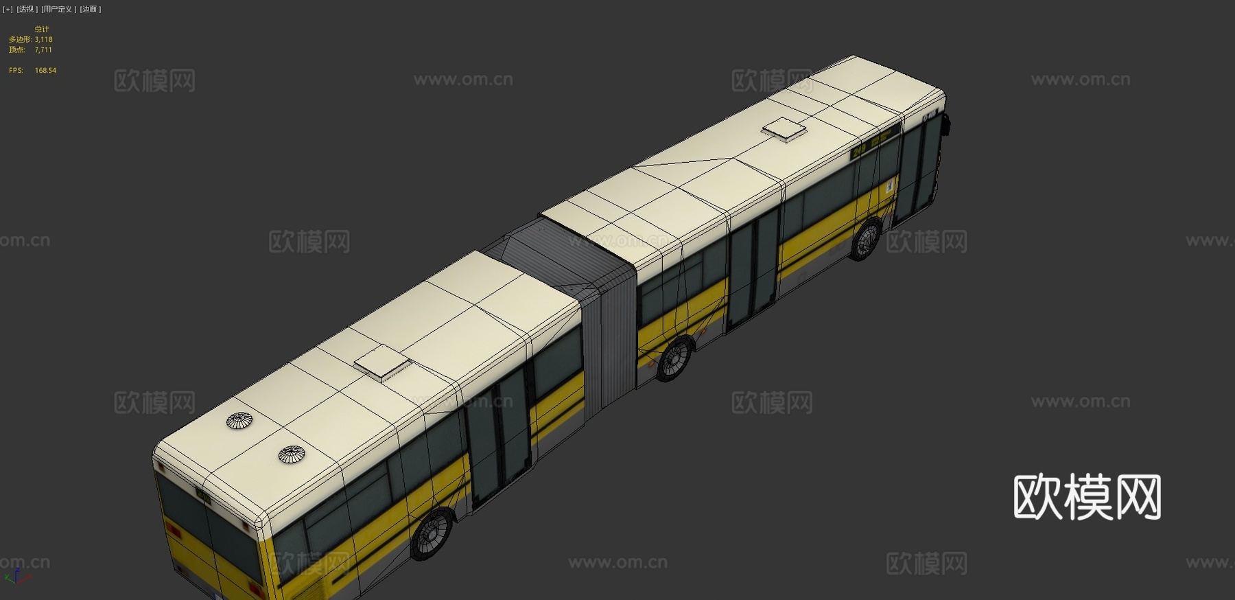 奔驰O 405 G巴士 公交车3d模型