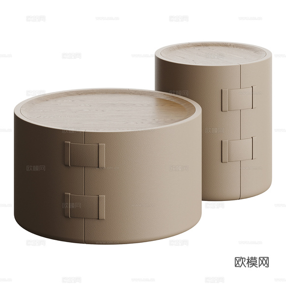 现代子母茶几3d模型下载(渲染图2)