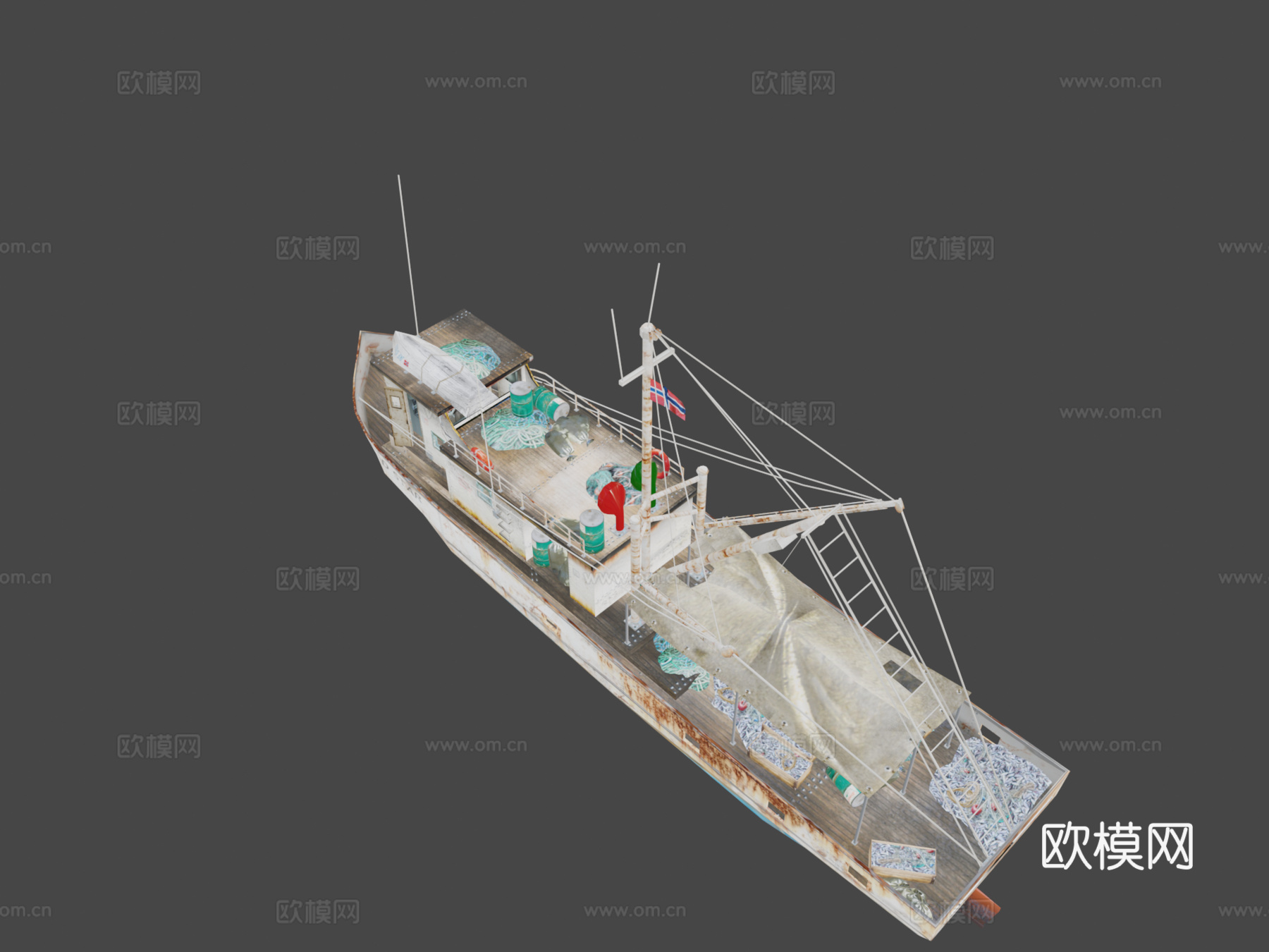 旧渔船 邮轮 轮船3d模型