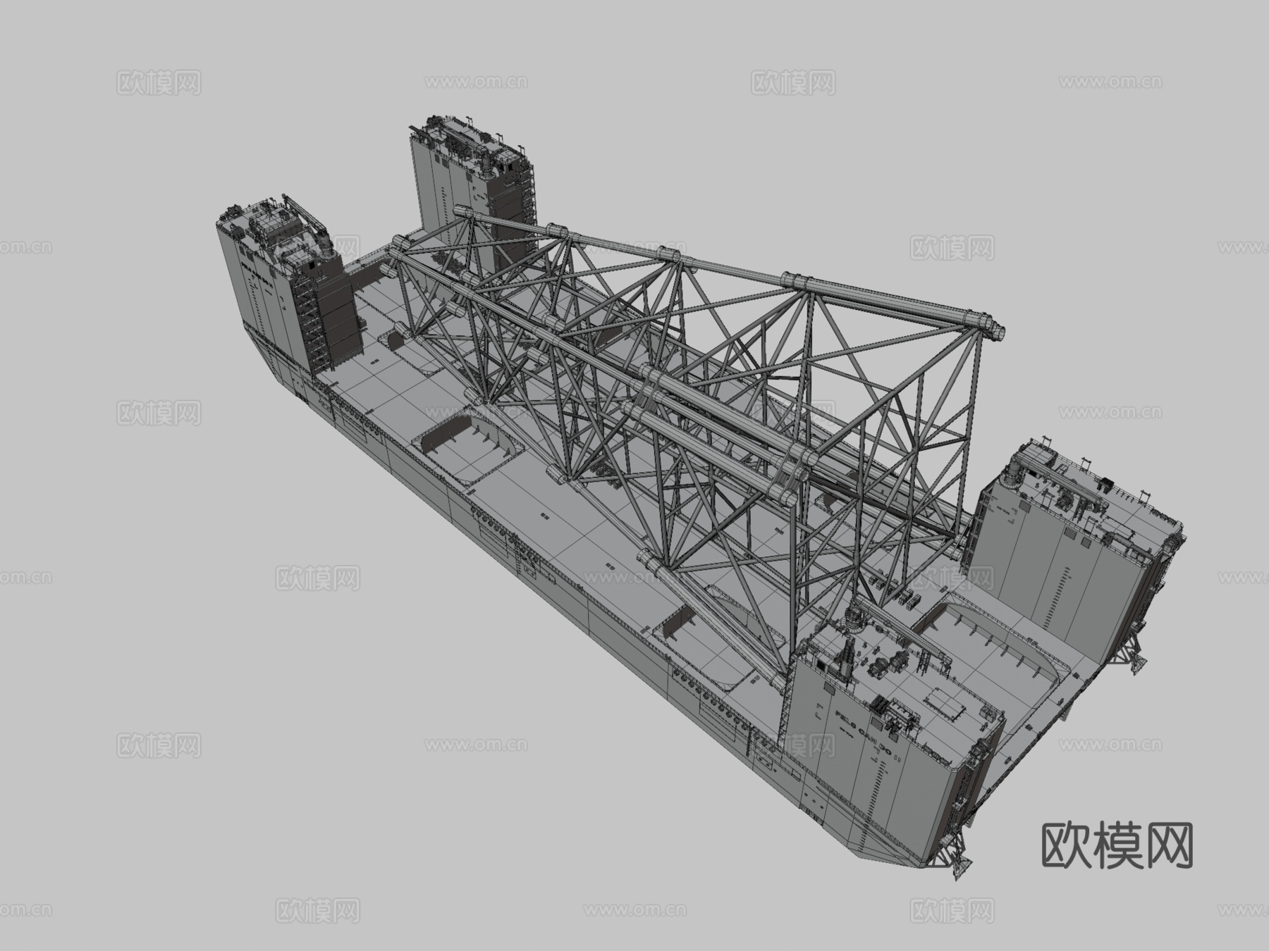 重型起重船3d模型