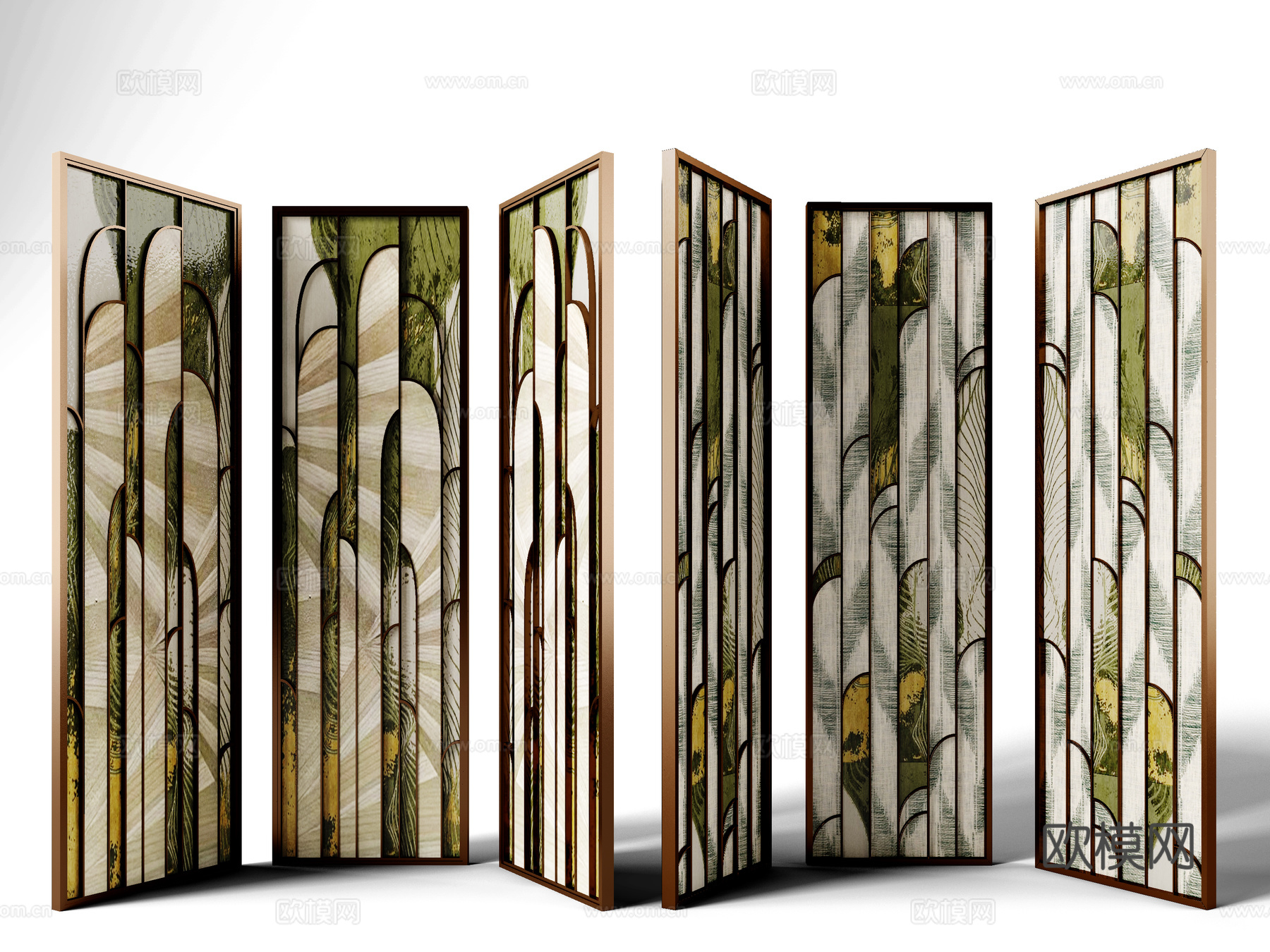 折叠屏风 艺术屏风3d模型下载