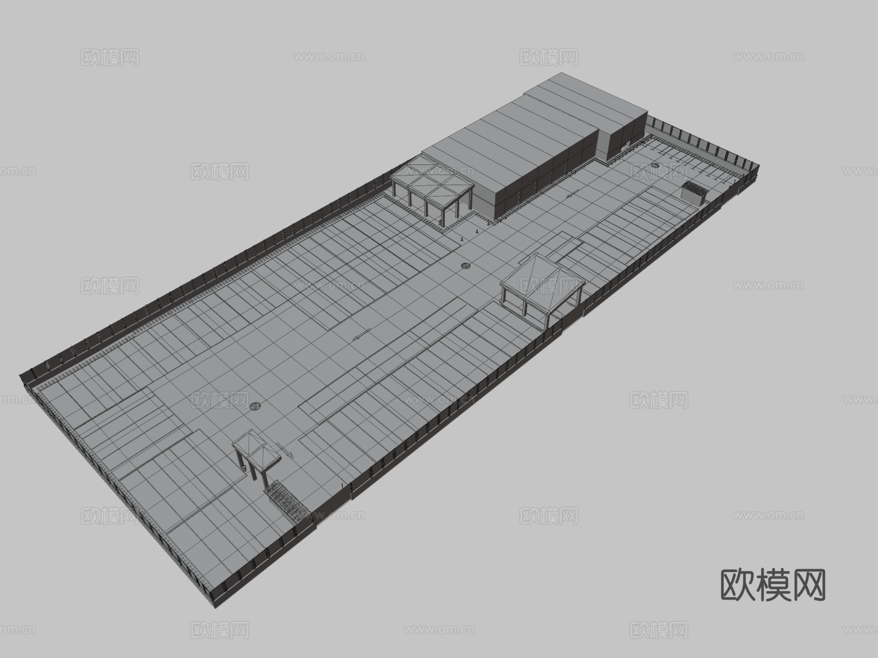 停车场 巴士3d模型