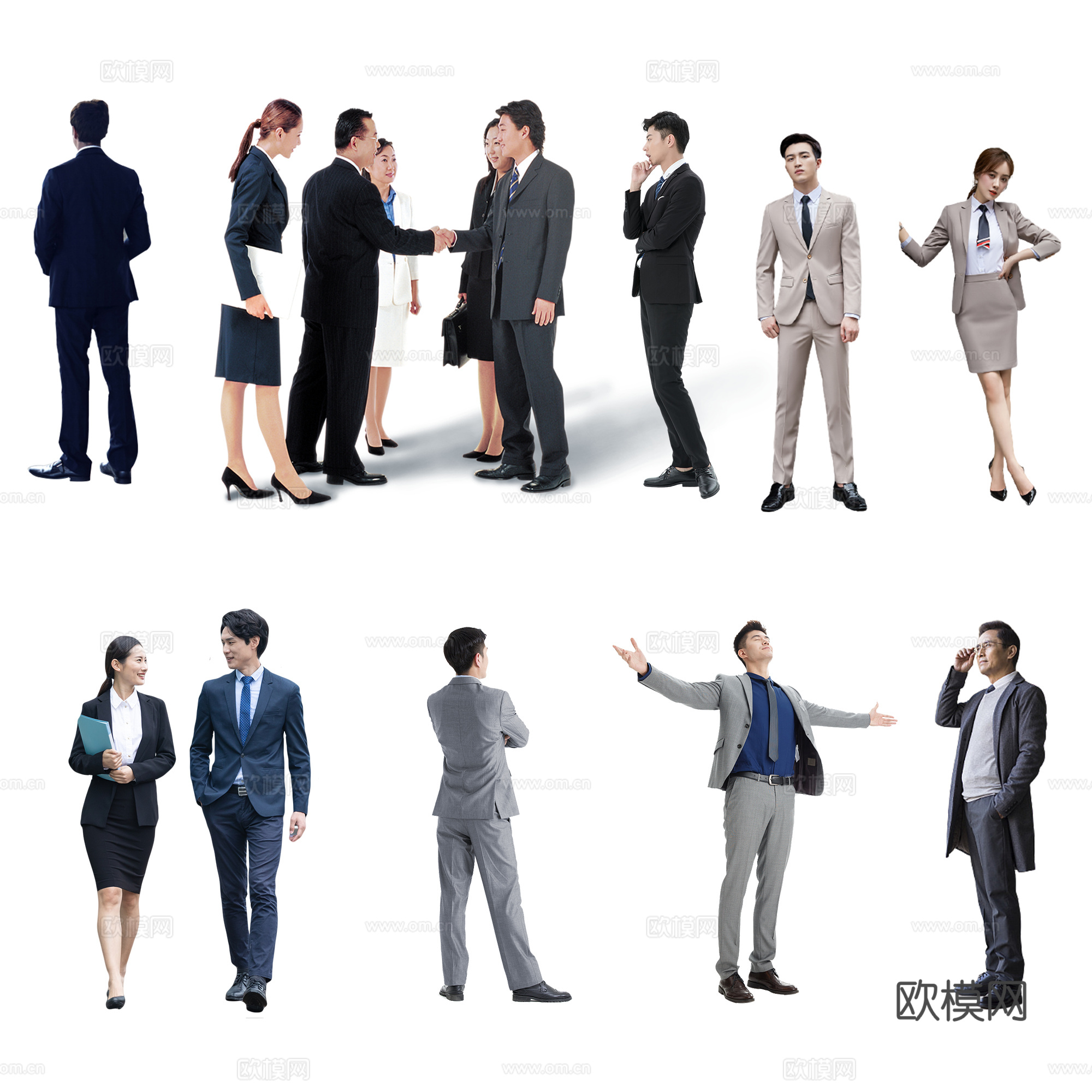 免抠人物素材 高清免抠 psd免抠 站姿男女 商务交谈 商务下载