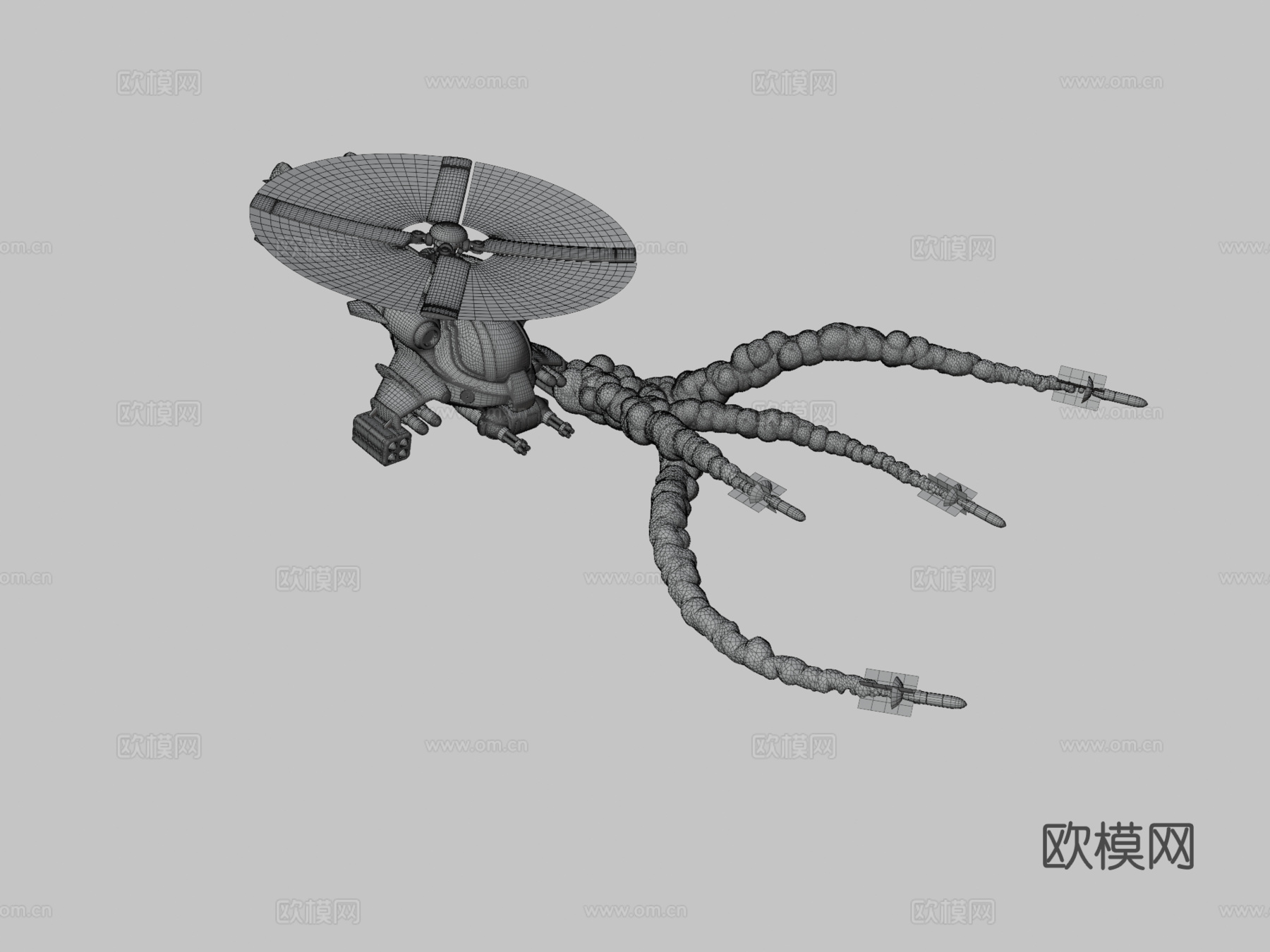 战斗型直升机su模型下载（渲染图3）