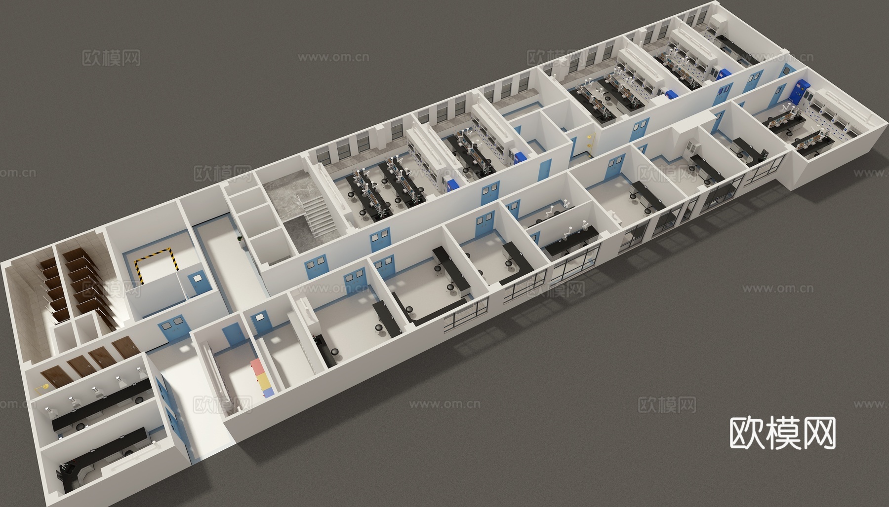 现代实验室 操作台3d模型