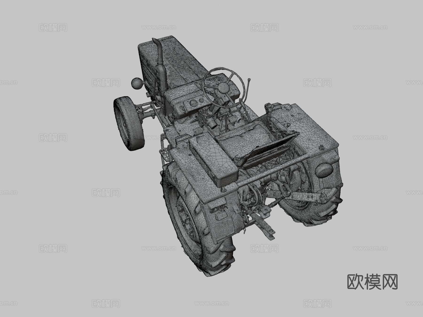 旧生锈脏拖拉机su模型