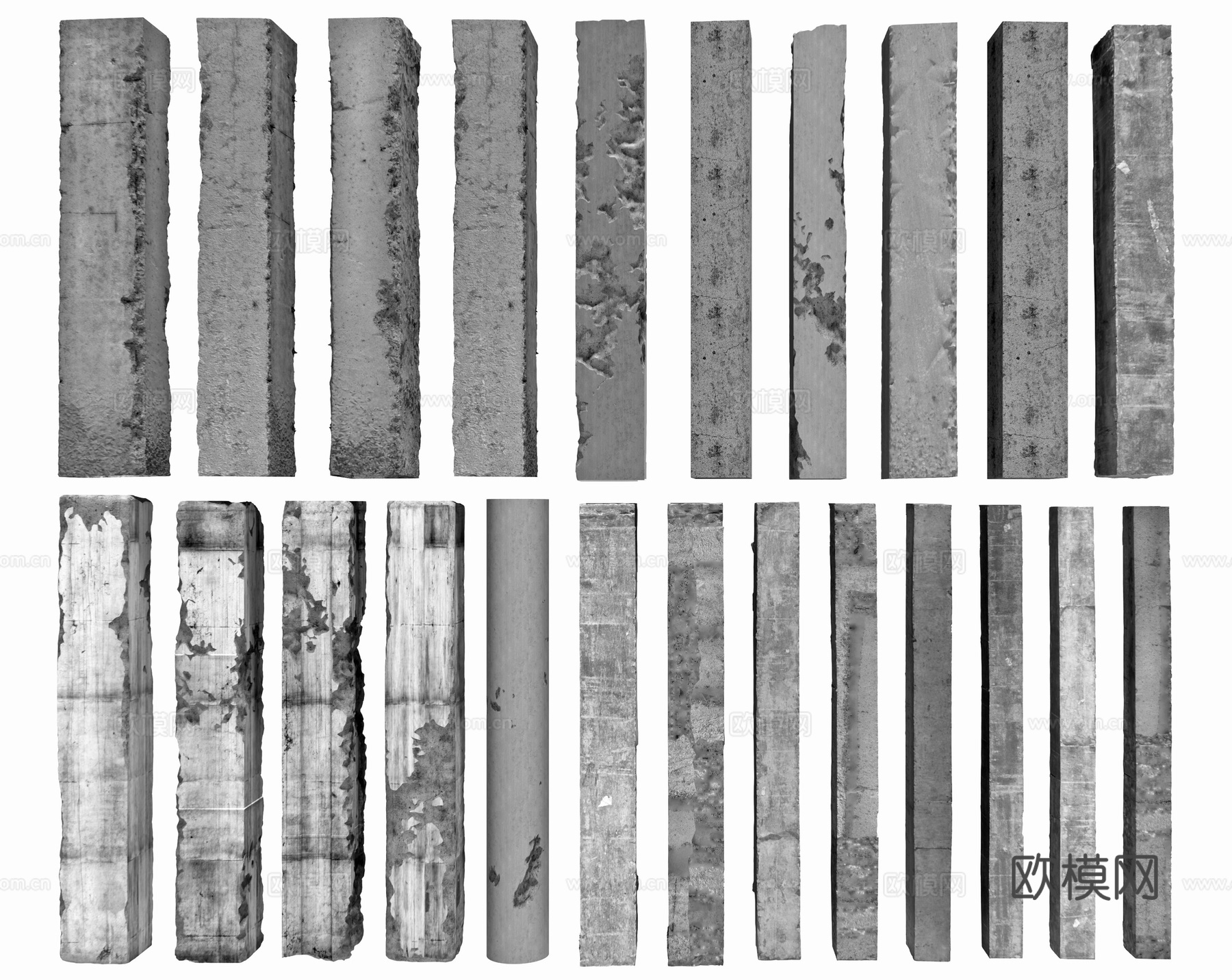 水泥柱子 混凝土柱子 石柱3d模型