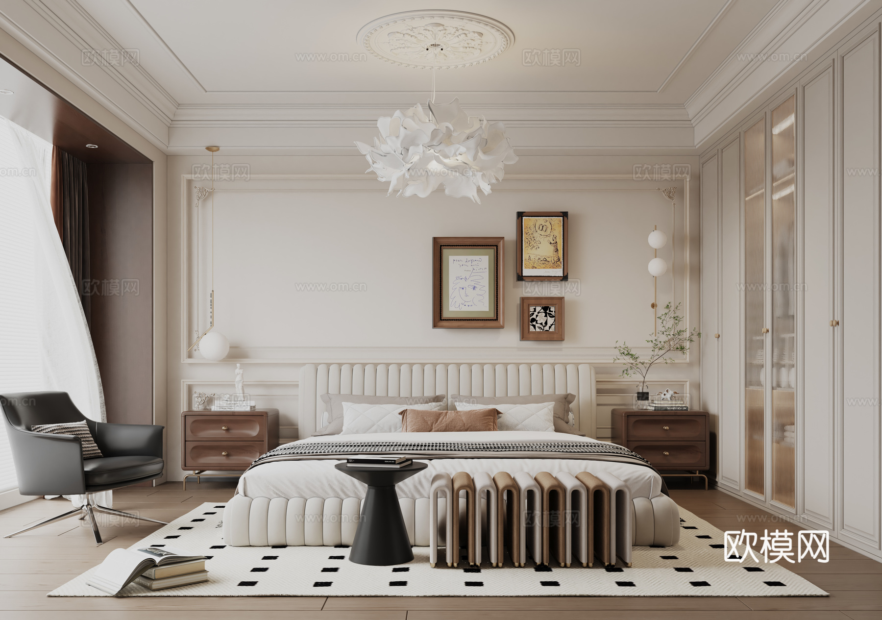 法式卧室 主卧3d模型下载