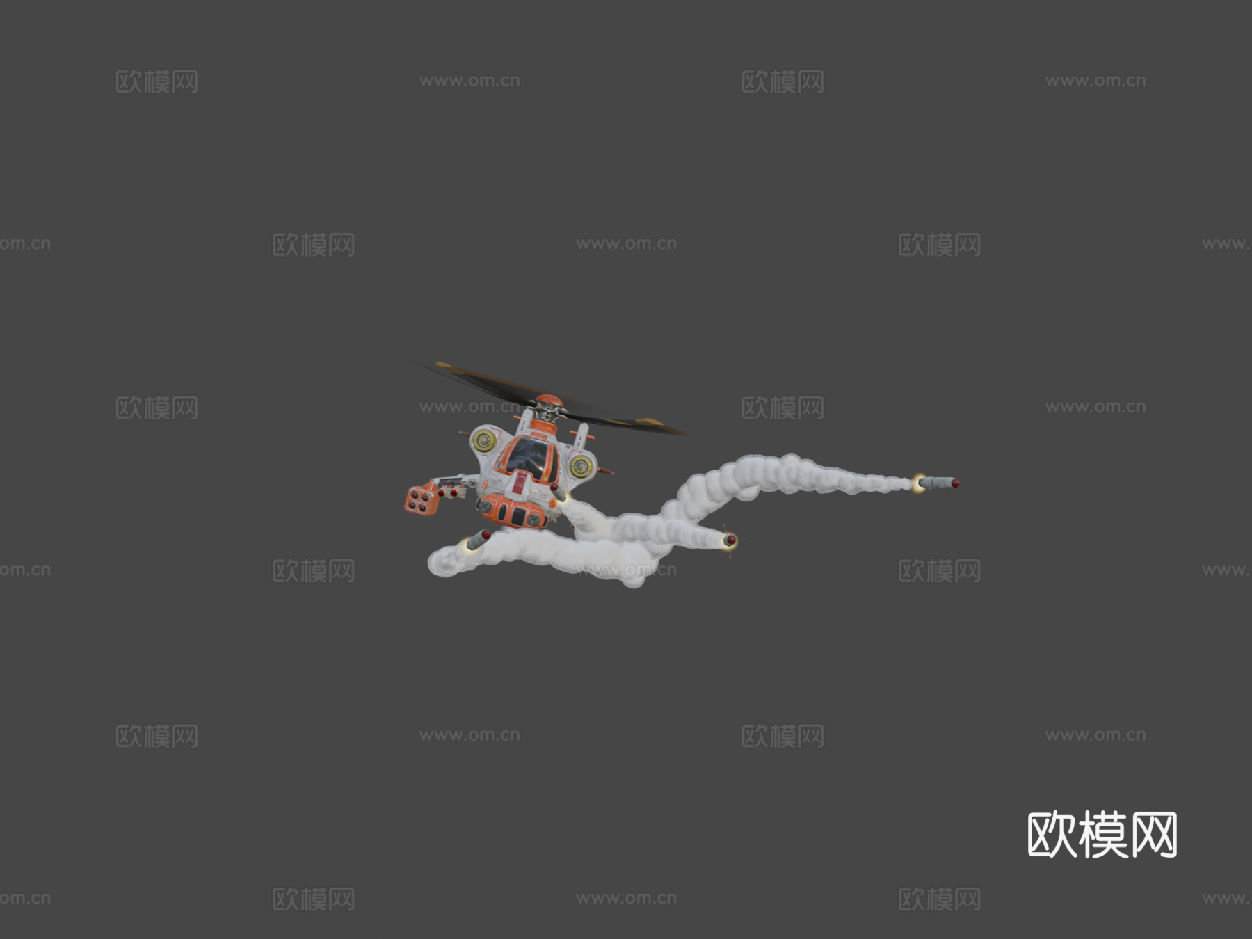 战斗型直升机su模型下载（渲染图8）