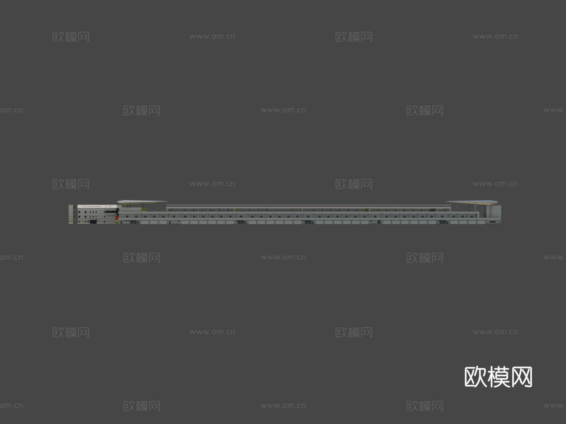 富士赛车场 维修区建筑su模型