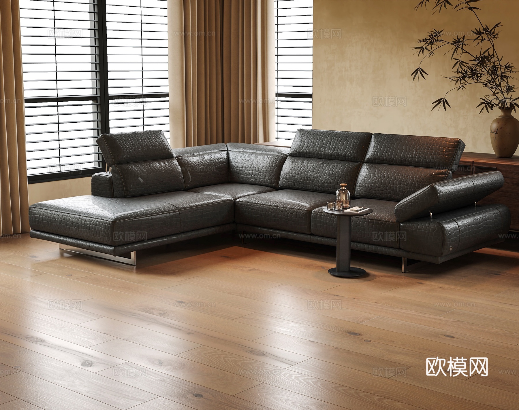 现代转角沙发 多人沙发3d模型下载