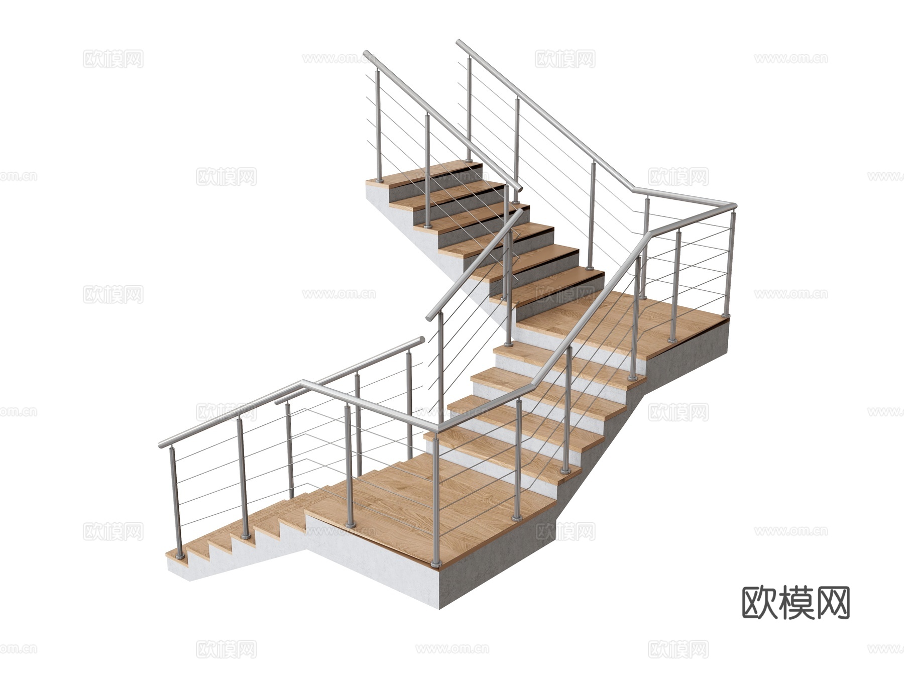 工业风转角楼梯 扶手楼梯su模型
