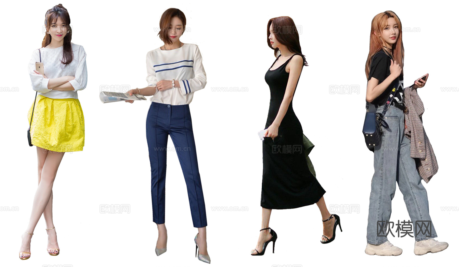 免抠人物素材 高清免抠 psd免抠 气质美女 站姿美女下载