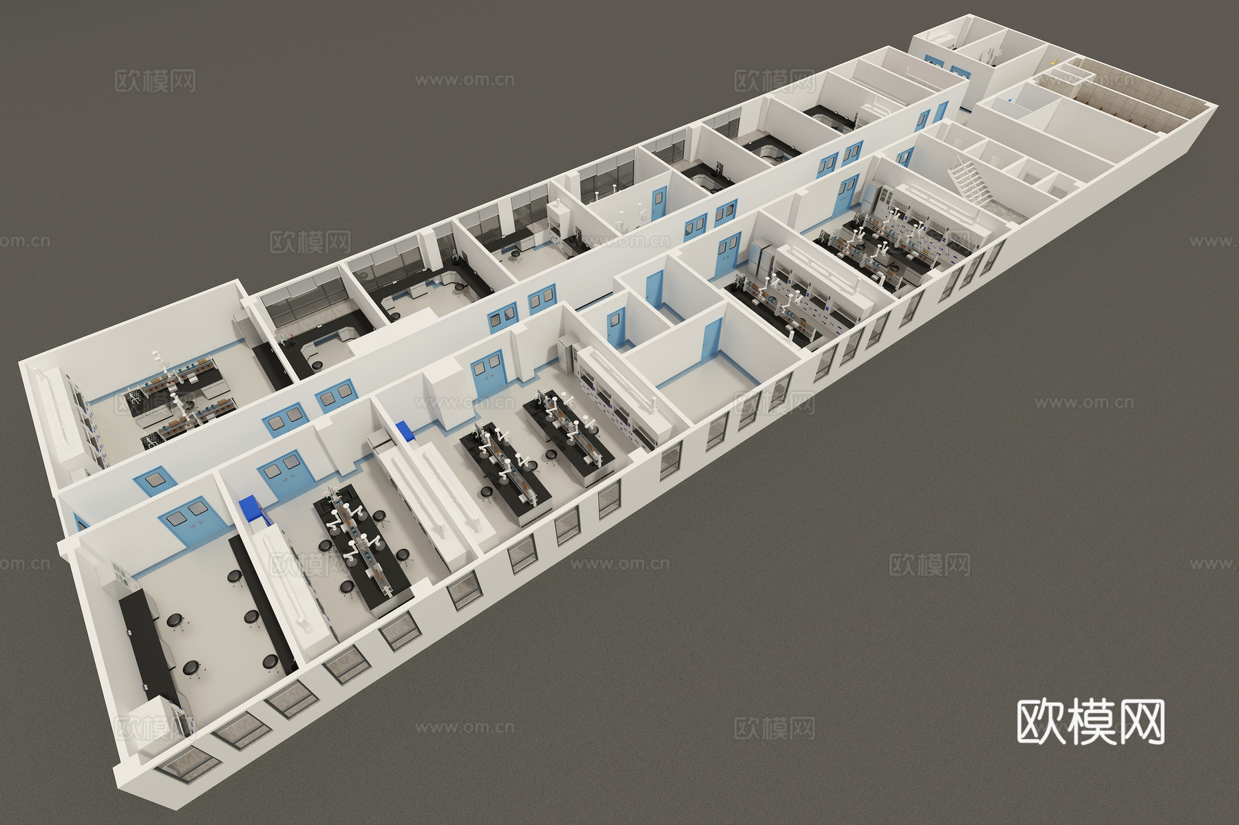 现代实验室 操作台3d模型