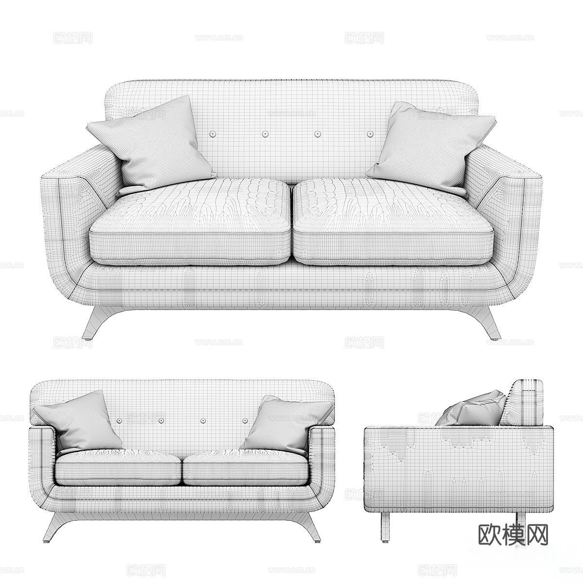 Falkirk 双人沙发3d模型下载（渲染图2）