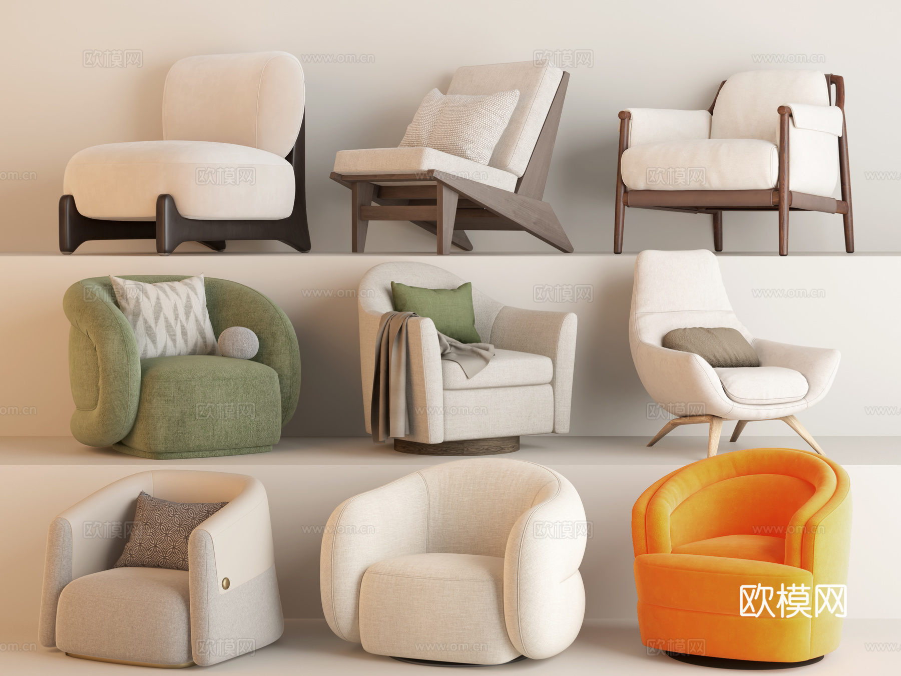 单人沙发 休闲沙发3d模型下载