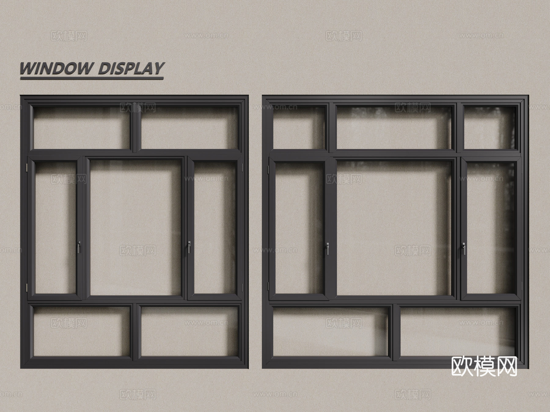 现代窗户  铝合金窗户 平开窗 落地窗3d模型