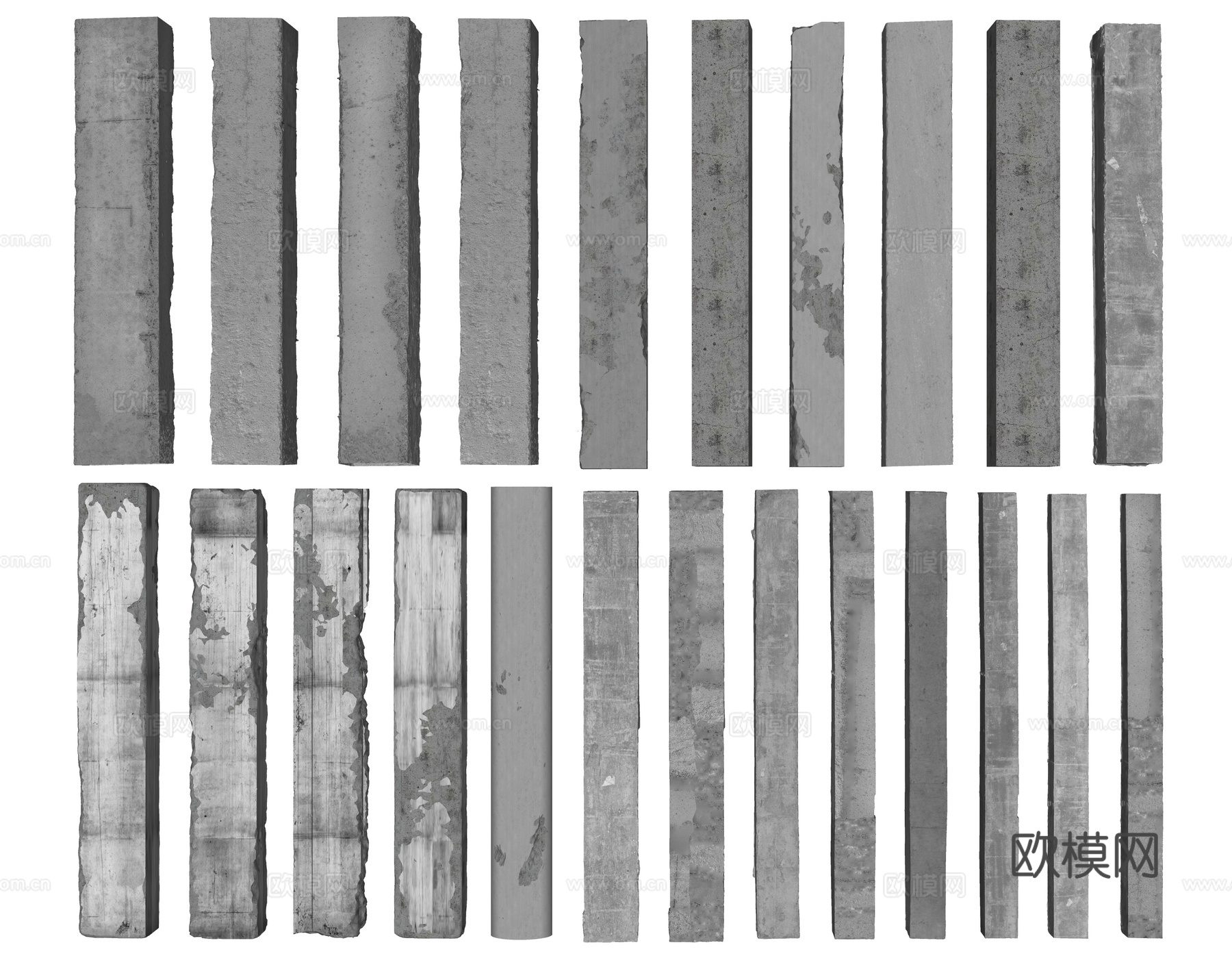 现代水泥柱子 混凝土柱子 石柱子su模型下载（渲染图1）