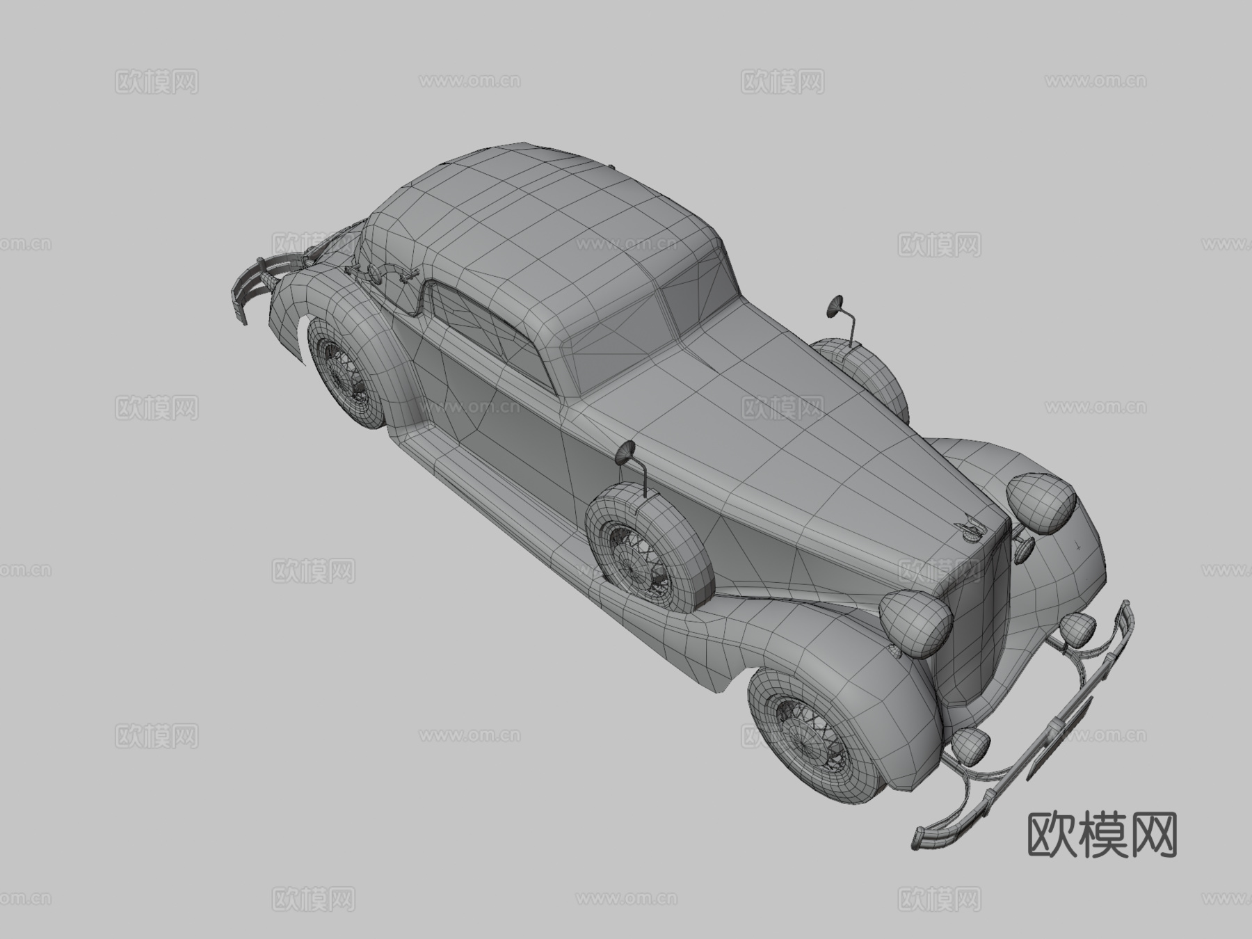 敞篷车1937 汽车su模型