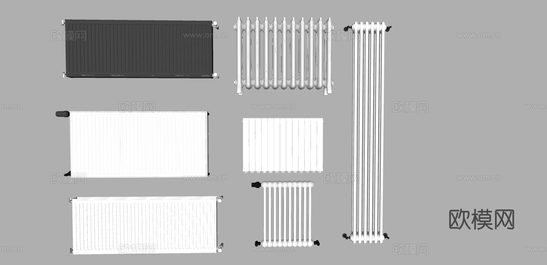 暖气片暖气管 取暖器散热片su模型