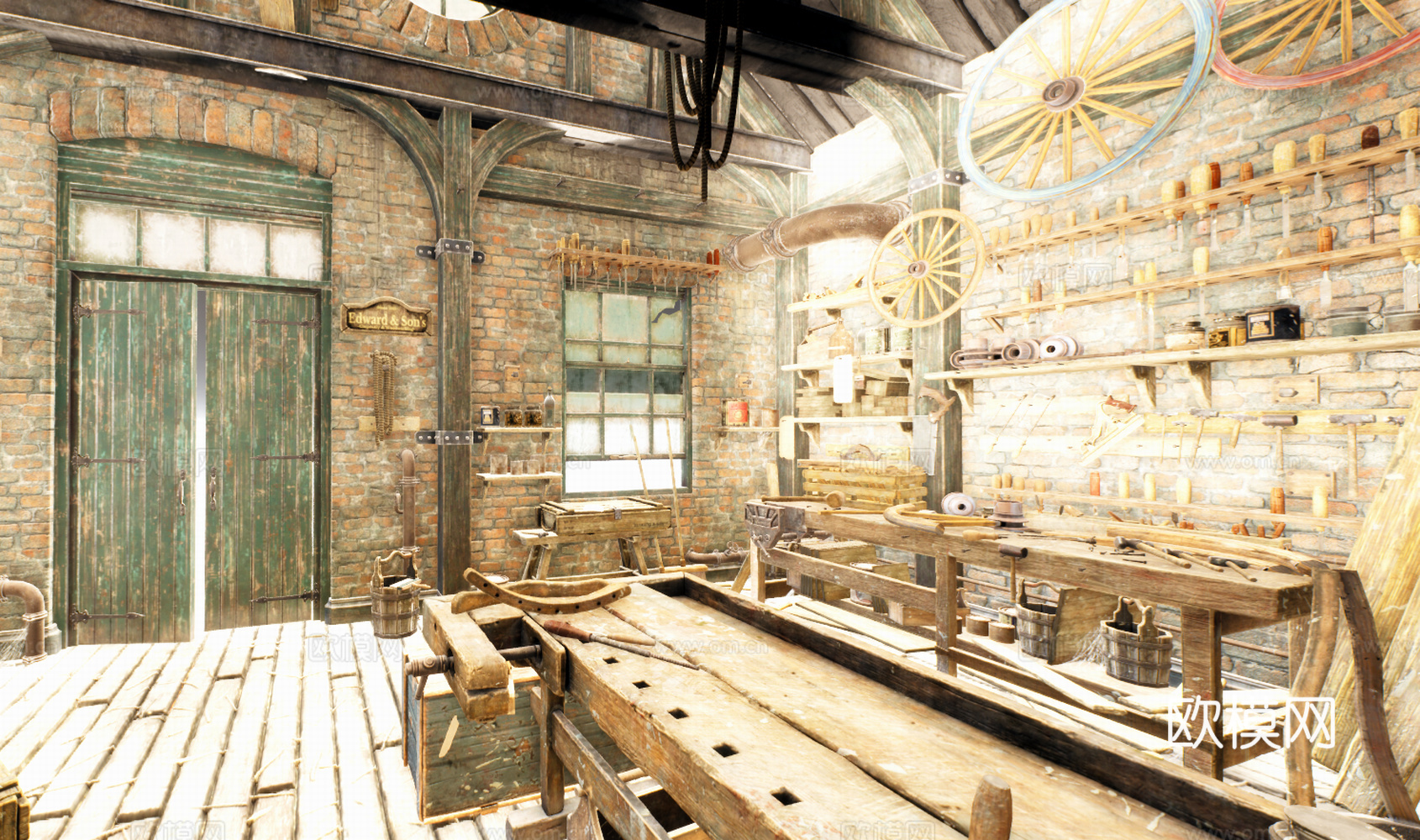 欧式工具间3d模型下载（渲染图1）