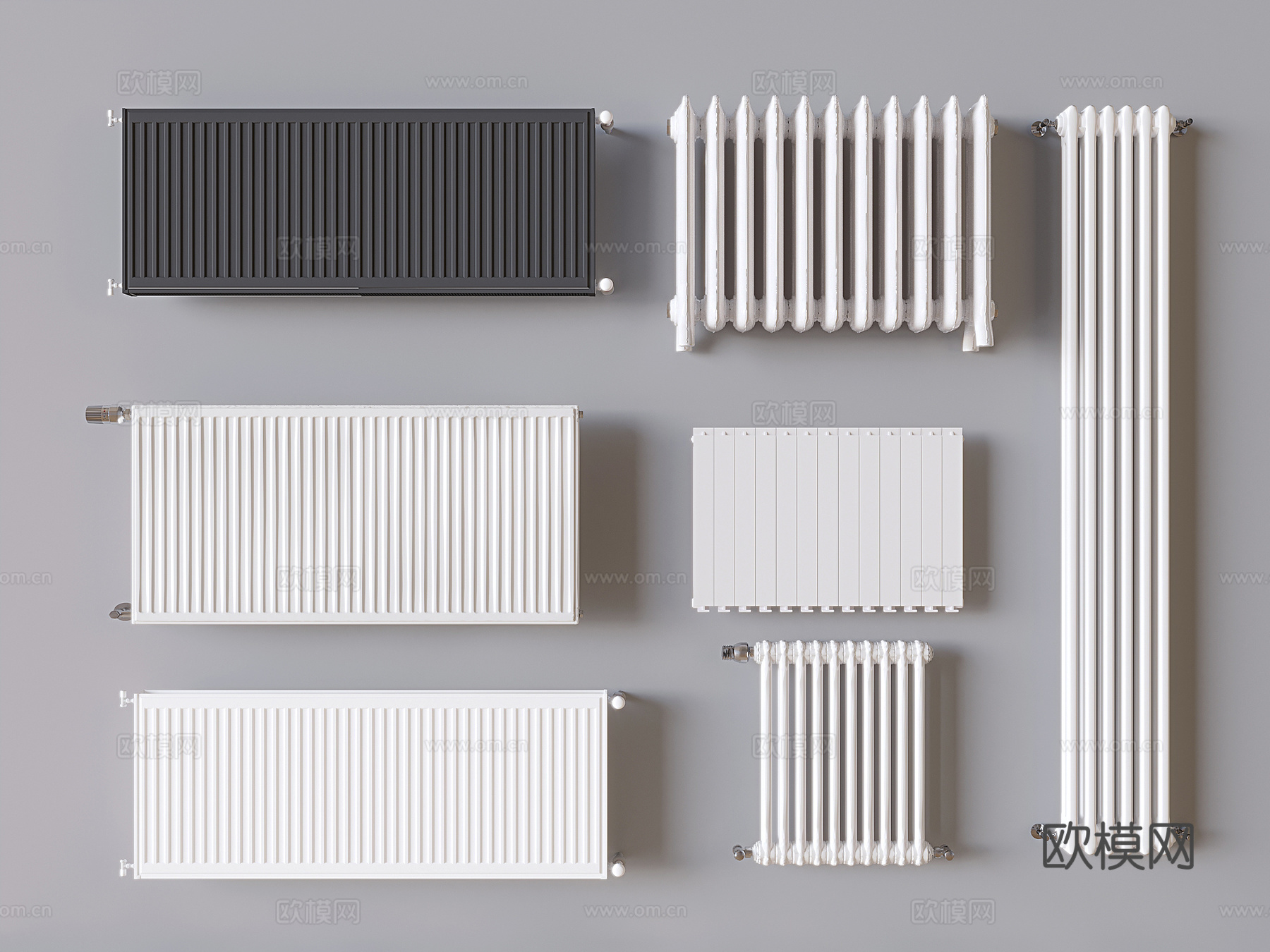 暖气片 暖气管 取暖器 散热片3d模型