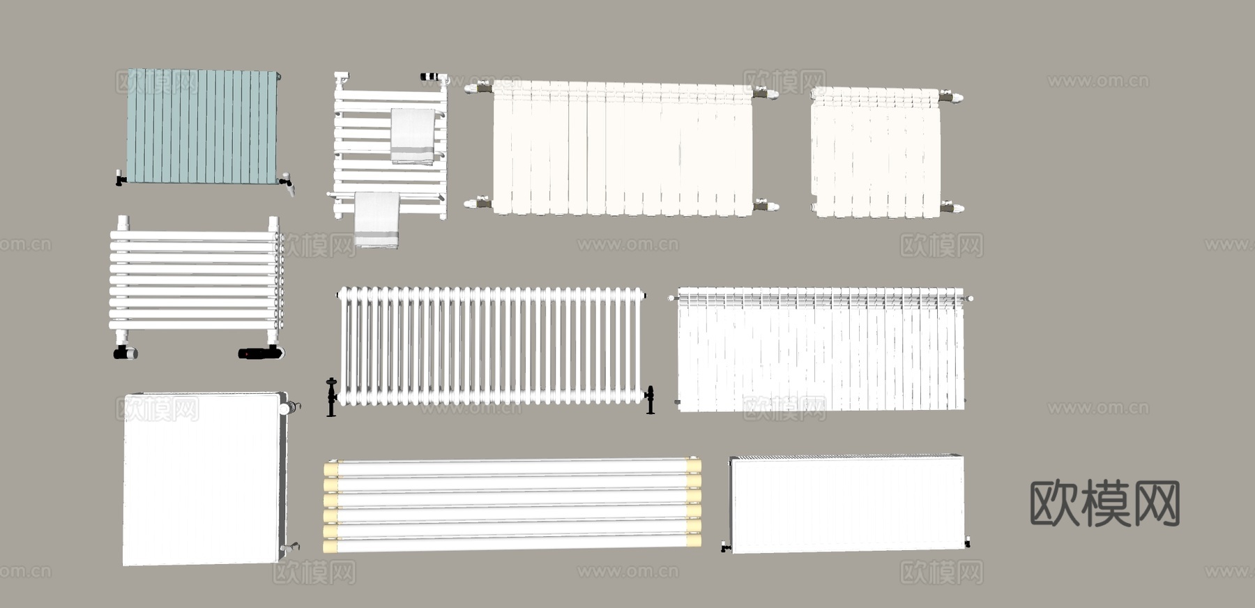 暖气片暖气管 取暖器 散热片su模型