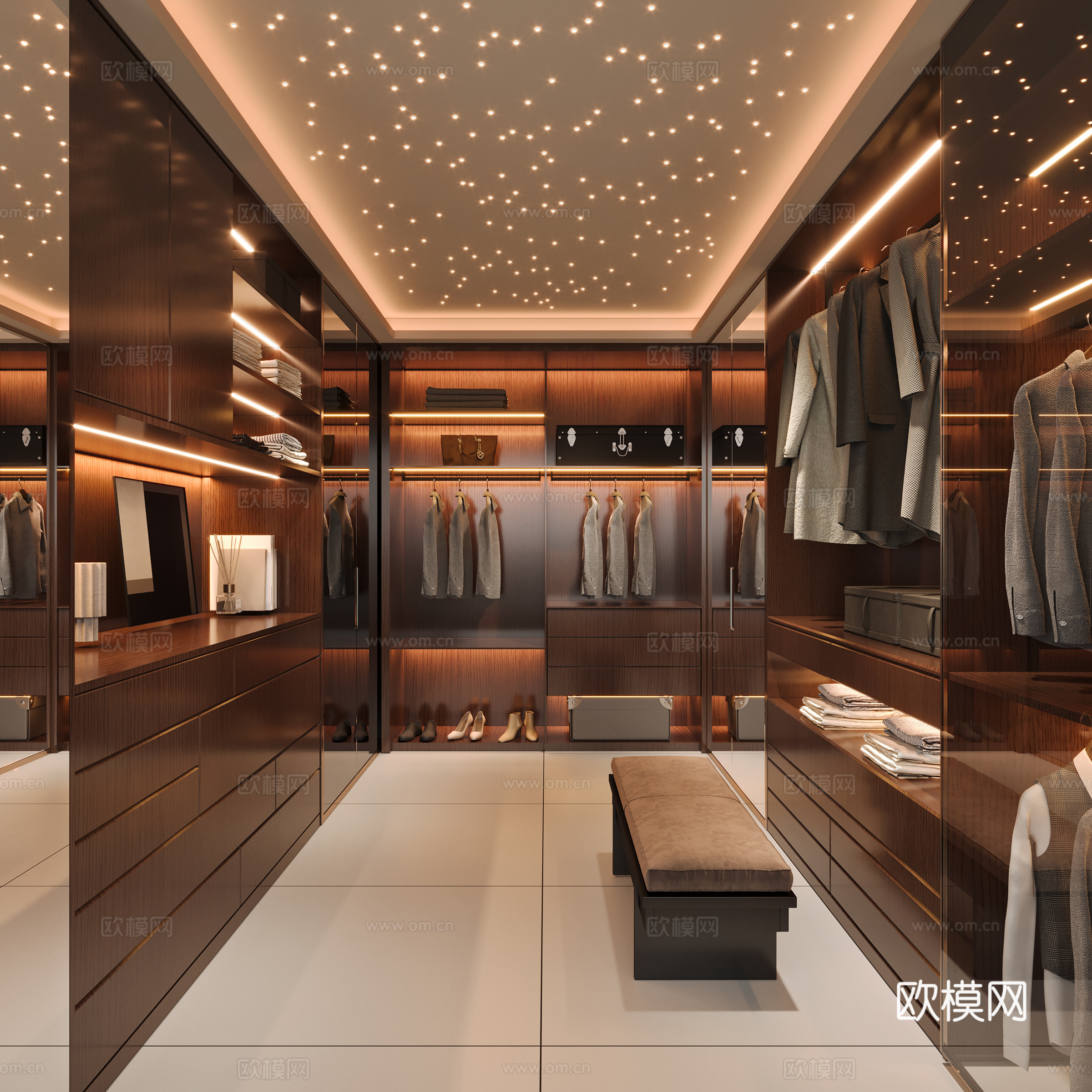 现代衣帽间3d模型下载