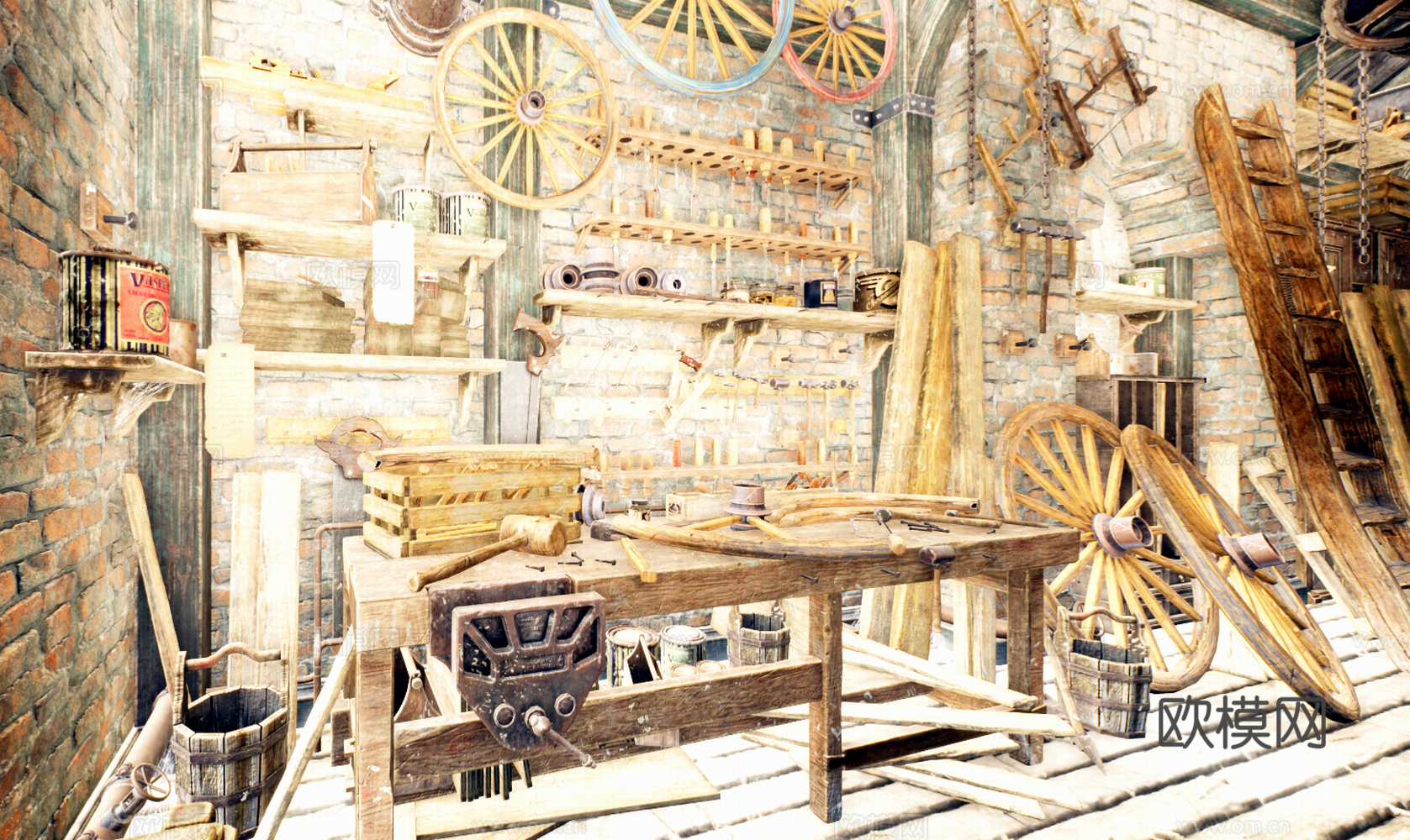 欧式工具间3d模型下载（渲染图3）