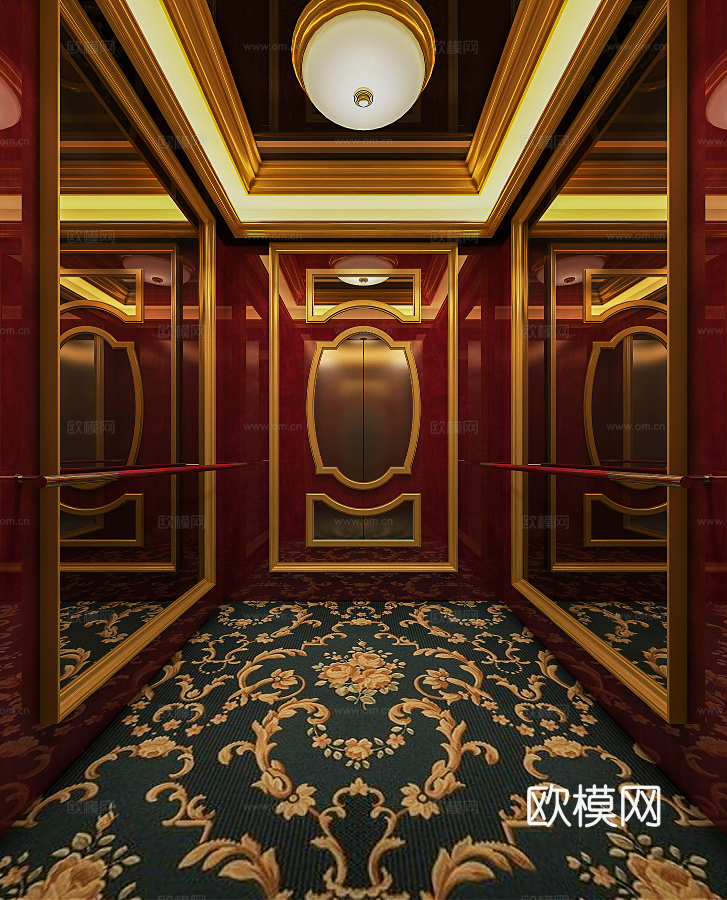 欧式酒店电梯3d模型下载
