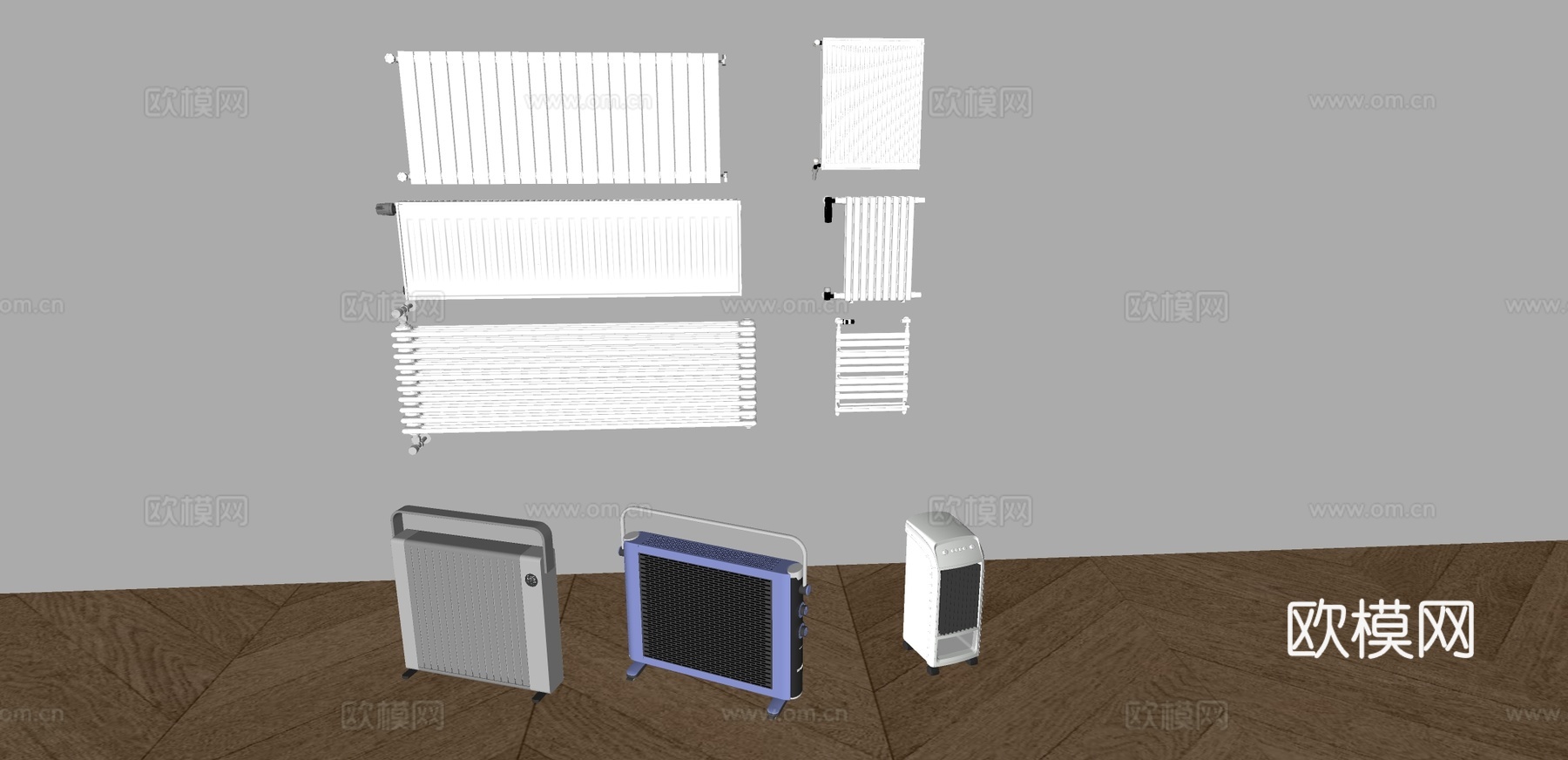 暖气片 暖气管 取暖器散热片 暖风机电油汀su模型