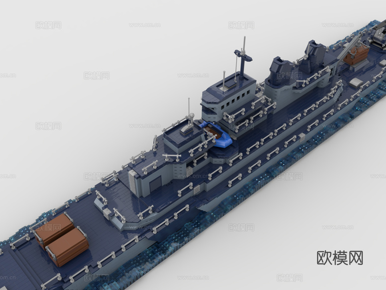 乐高玩具 积木玩具 货船3d模型下载(渲染图3)