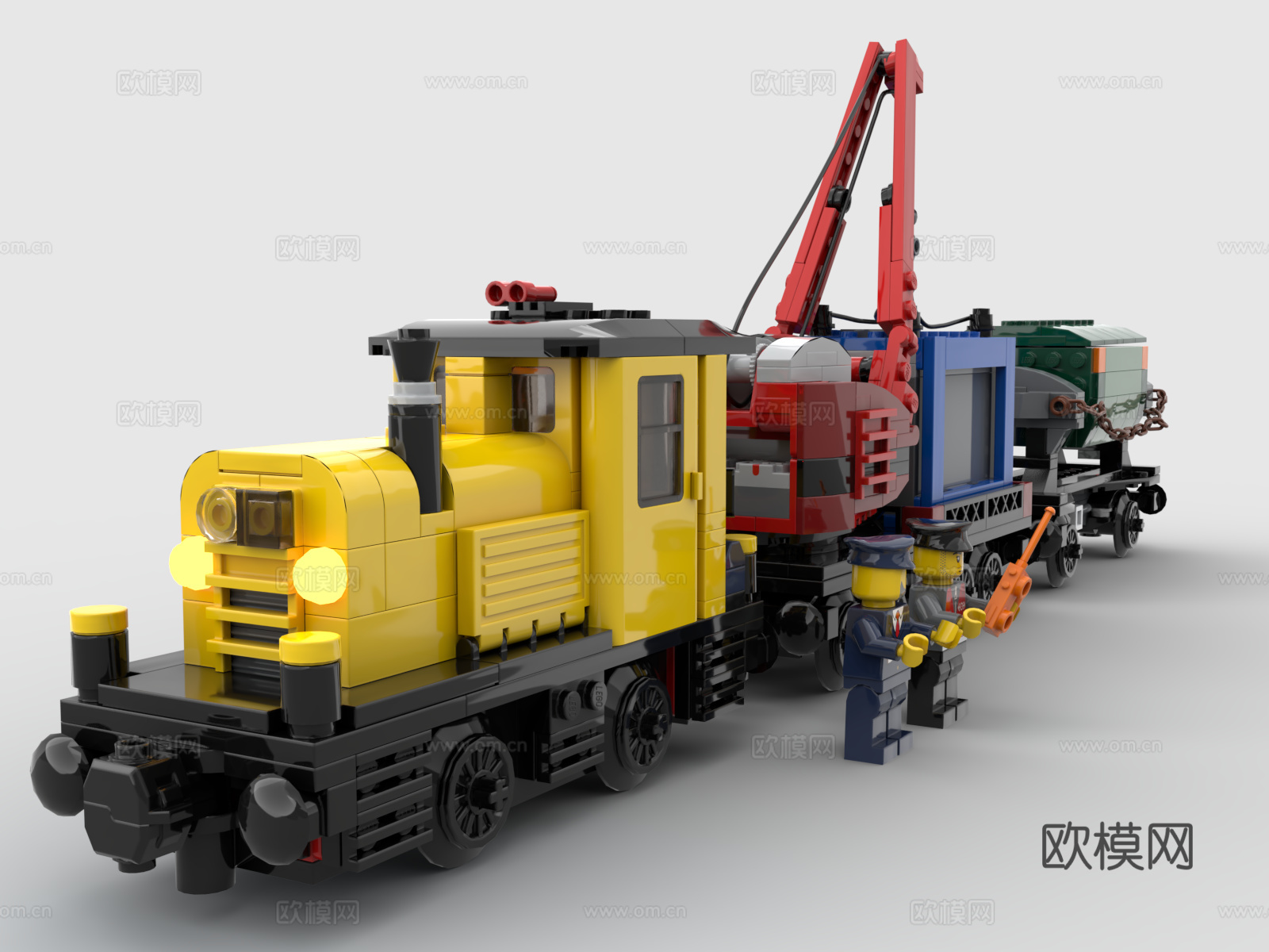 乐高 LEGO 玩具 积木 工程车 火车 高铁3d模型