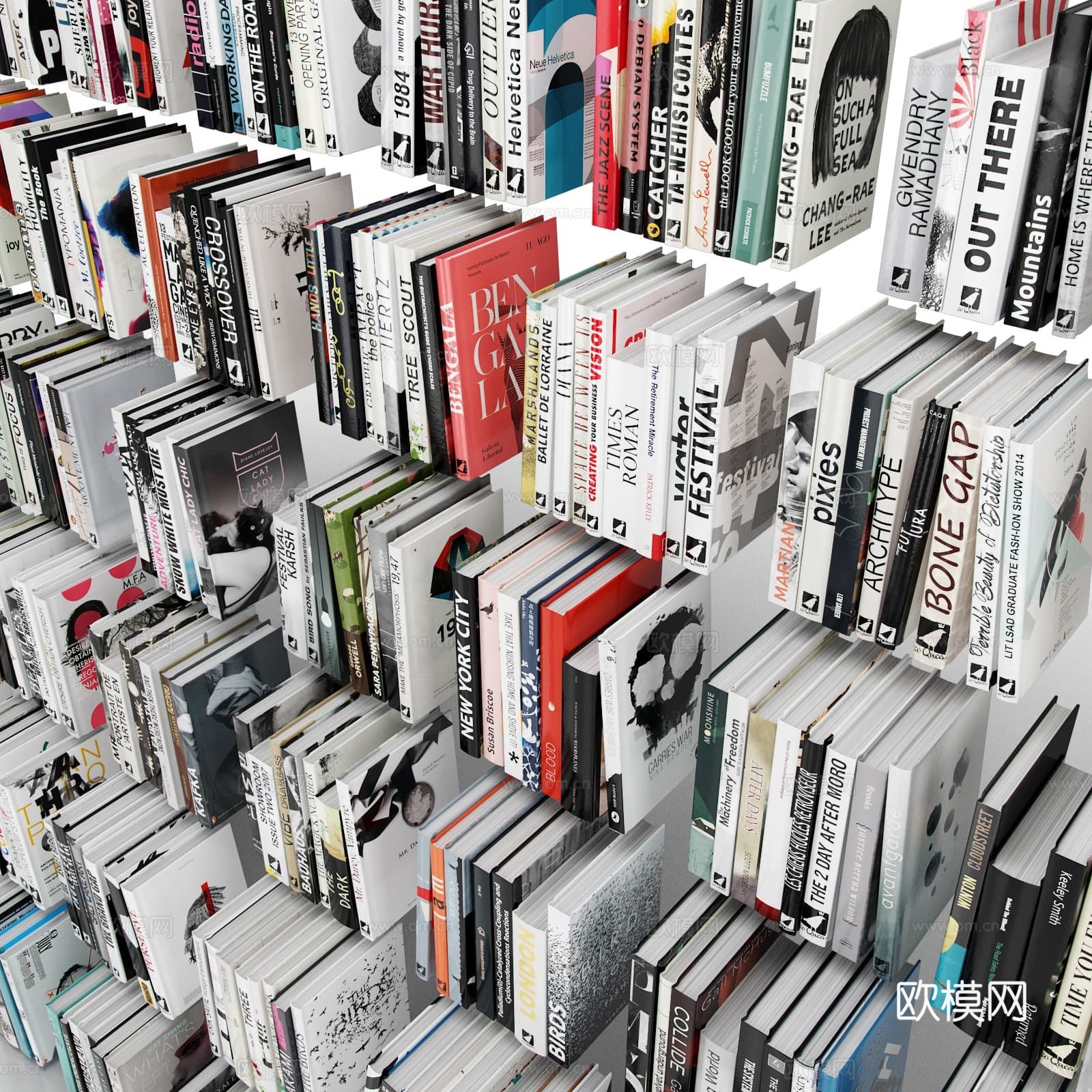 书本 书籍 书堆3d模型下载（渲染图4）