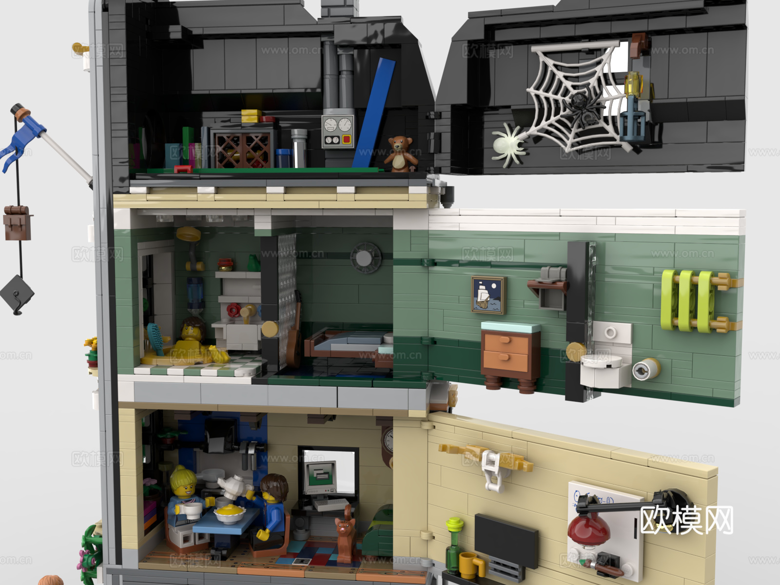 乐高 LEGO 玩具 积木 建筑 学生宿舍 房子 大楼3d模型