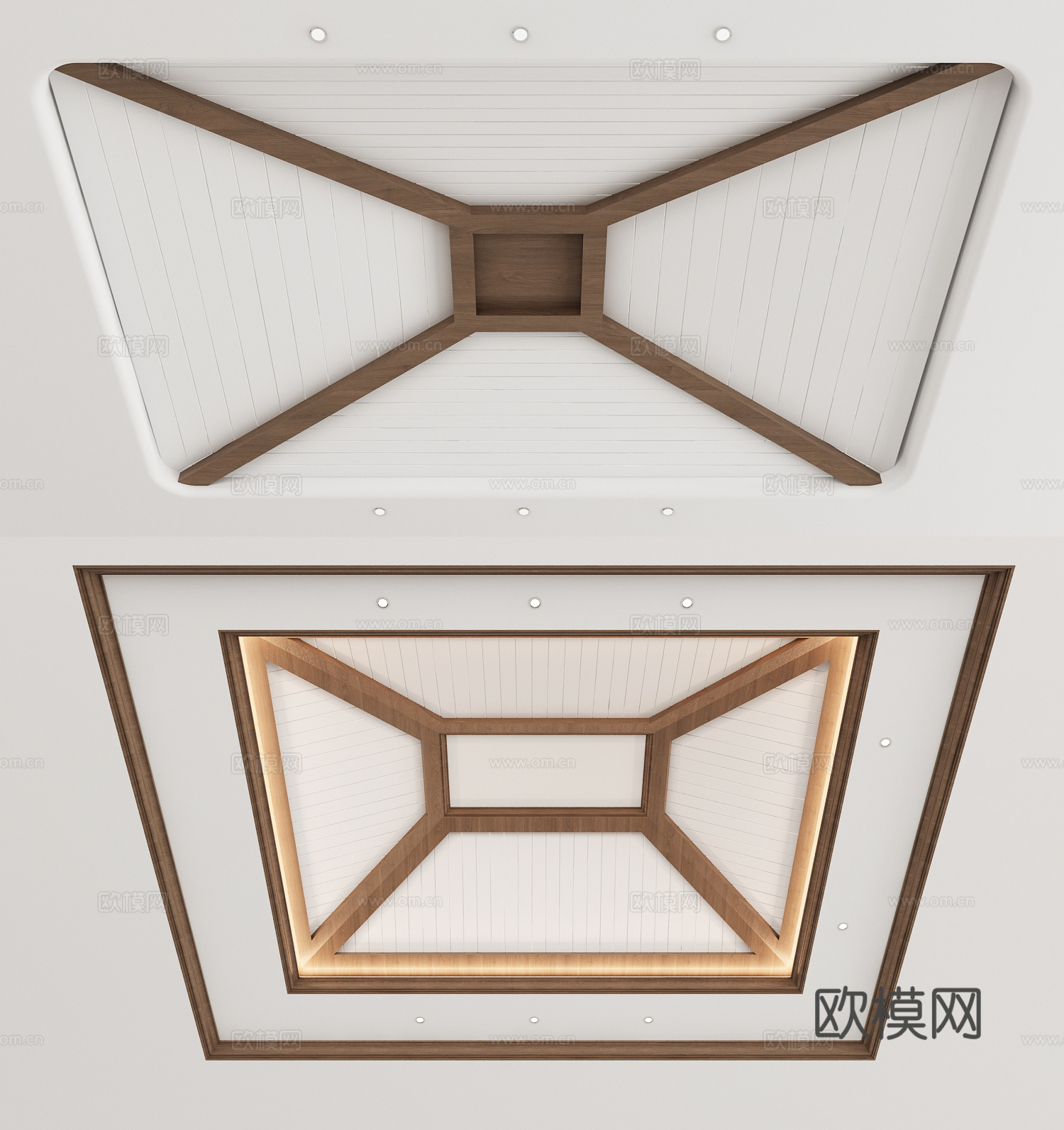 美式吊顶 方形吊顶 造型天花3d模型