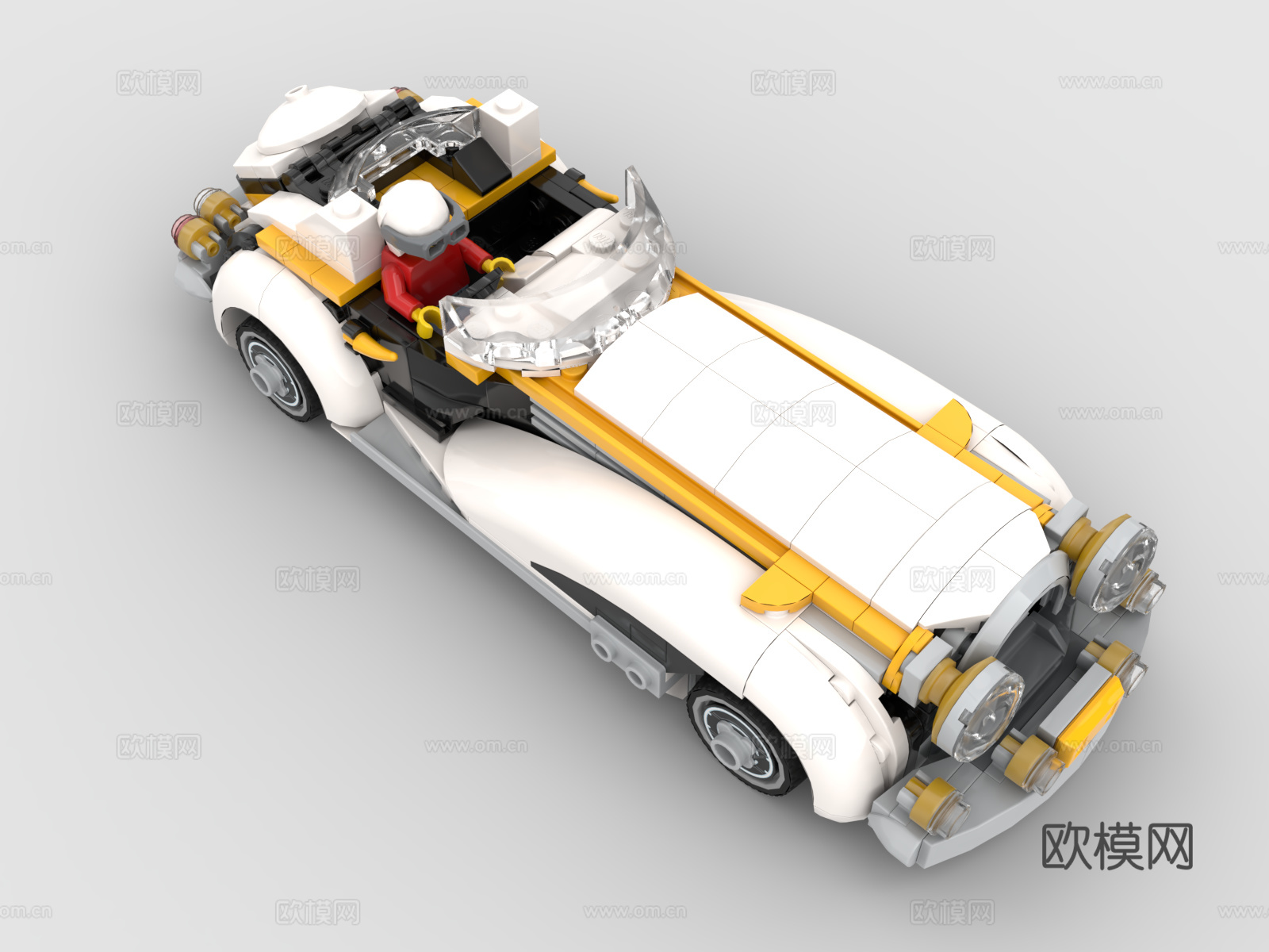 乐高 LEGO 玩具 跑车 汽车 车辆 超跑 复古敞篷跑车3d模型