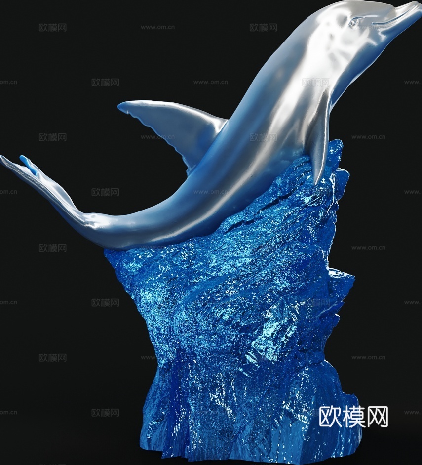 海豚雕塑 艺术摆件3d模型