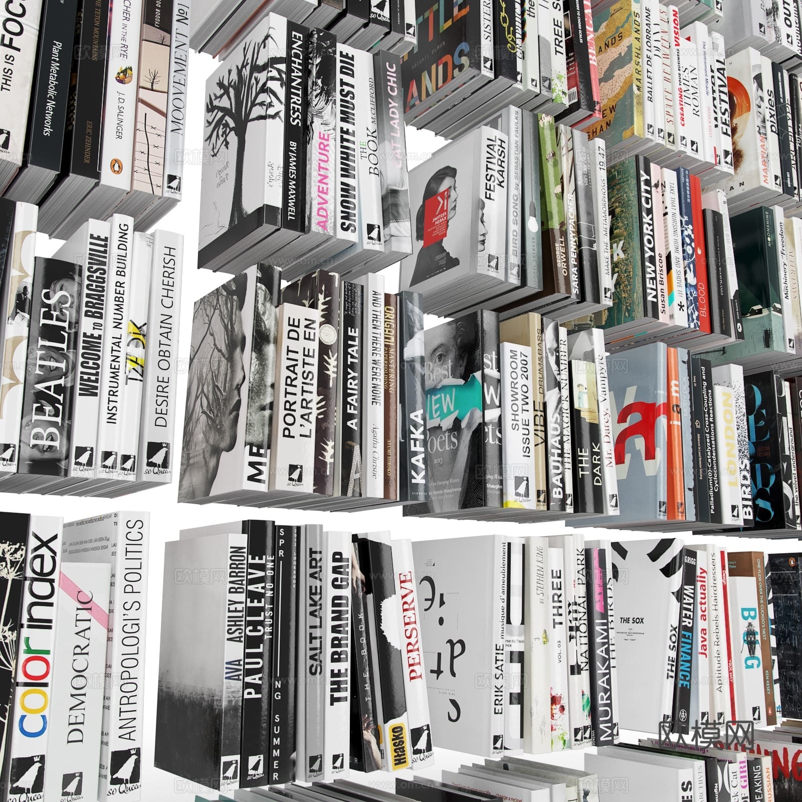 书本 书籍 书堆3d模型下载（渲染图2）