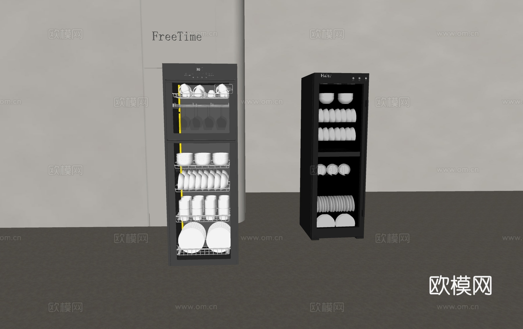 现代消毒柜 洗碗机 嵌入式消毒柜su模型