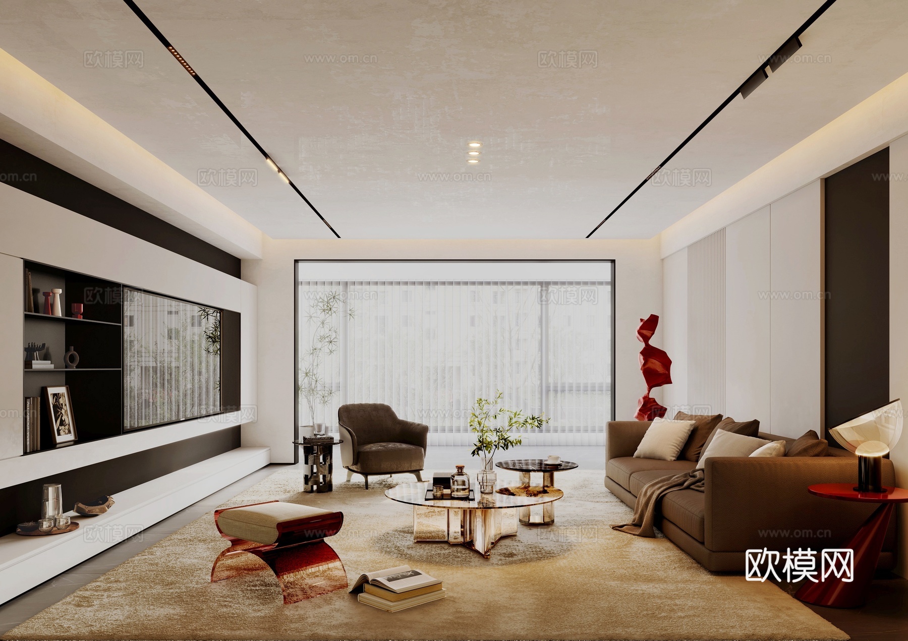 意式客厅3d模型下载