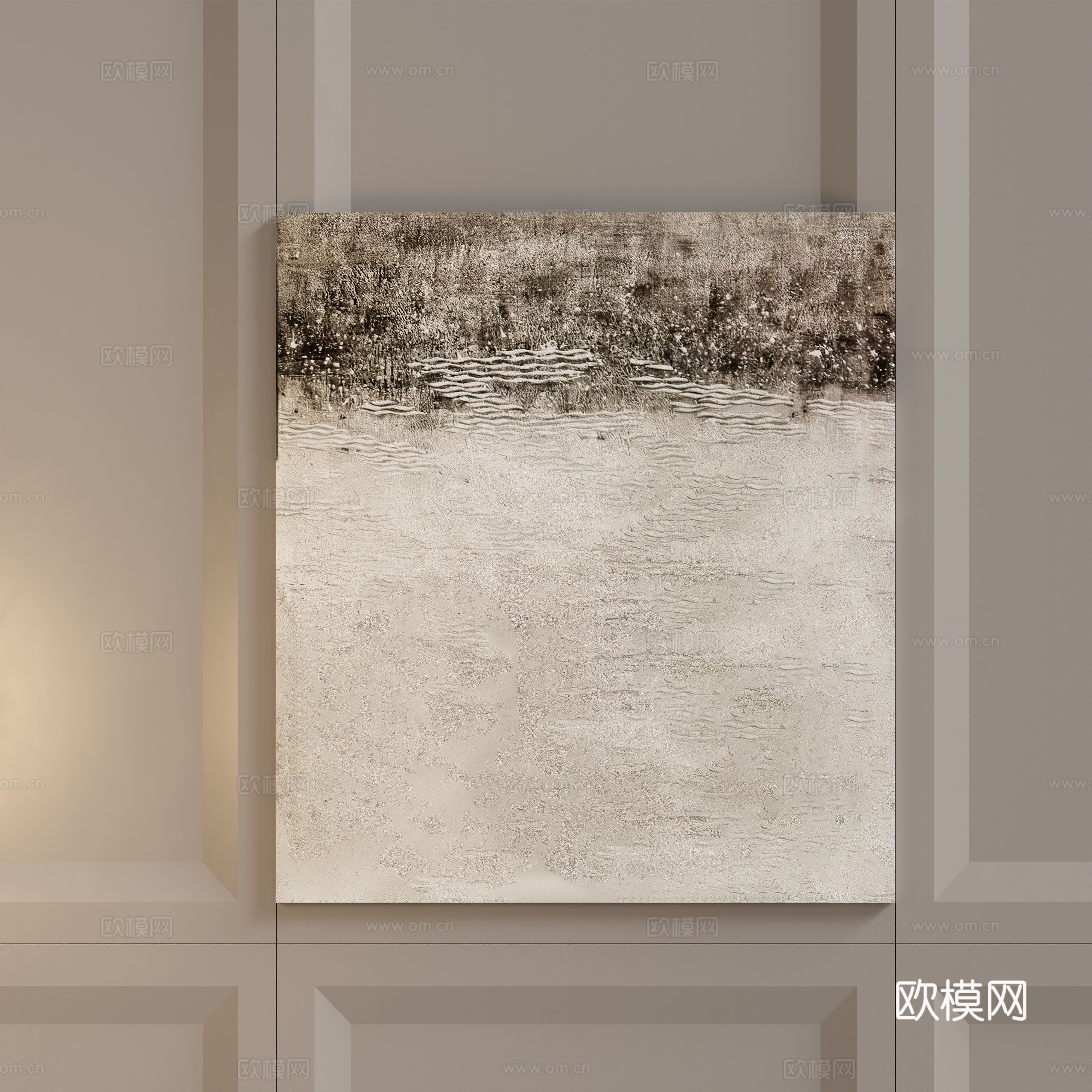 现代抽象画 肌理画 装饰画3d模型