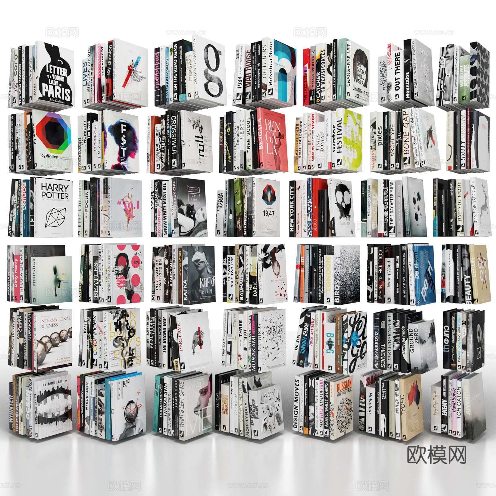 书本 书籍 书堆3d模型下载（渲染图1）