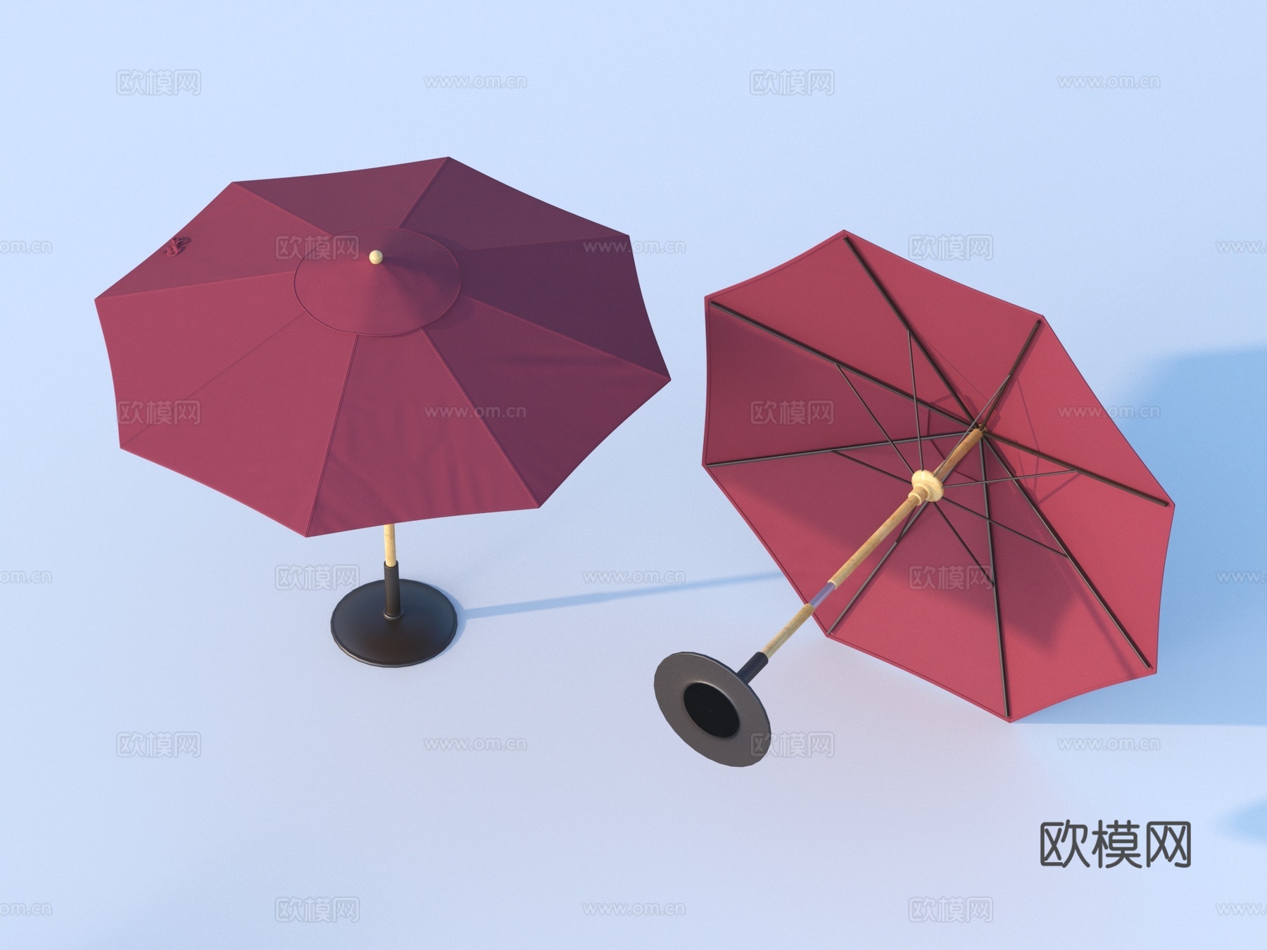 户外遮阳伞 外摆伞 折叠伞3d模型下载