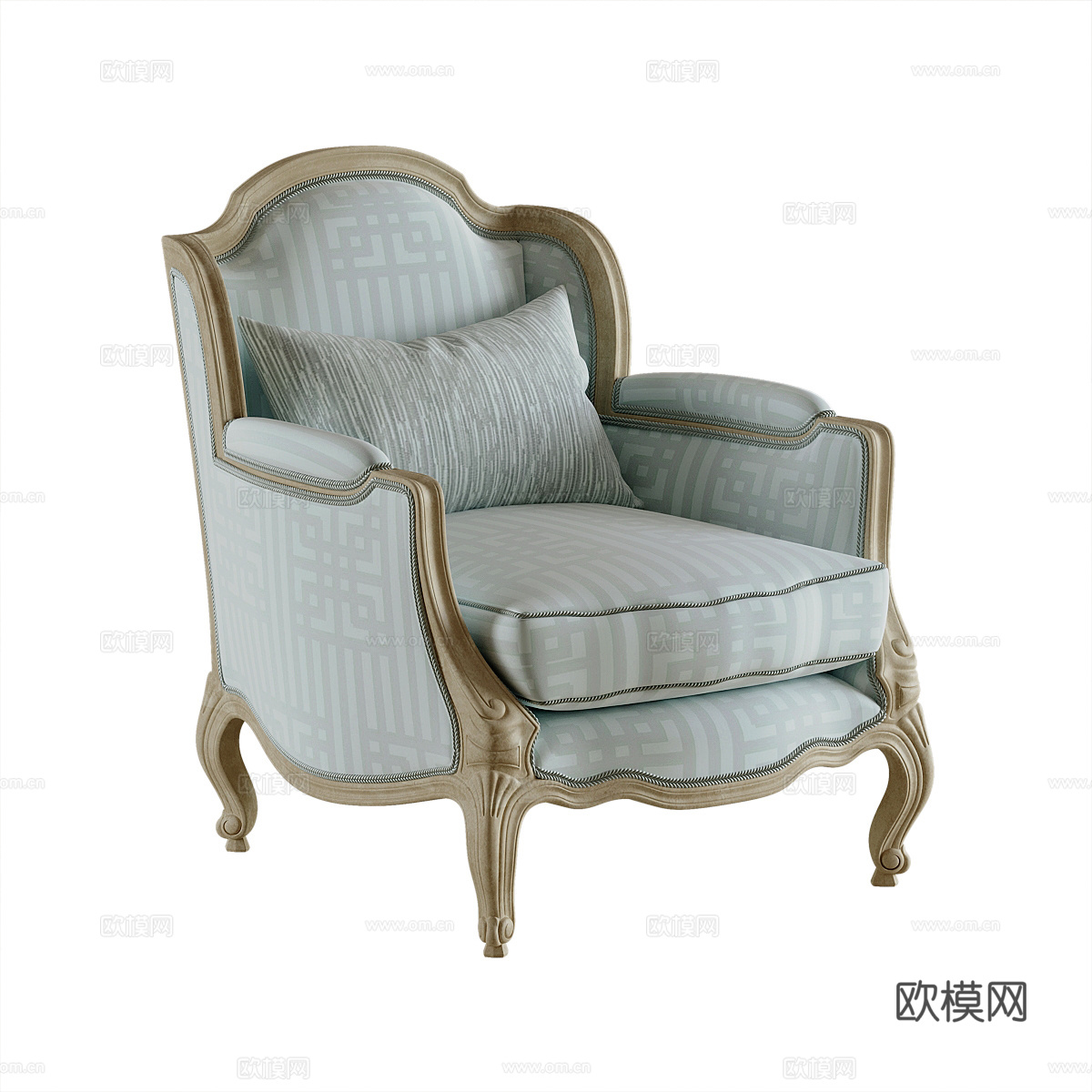 法式单人沙发3d模型下载