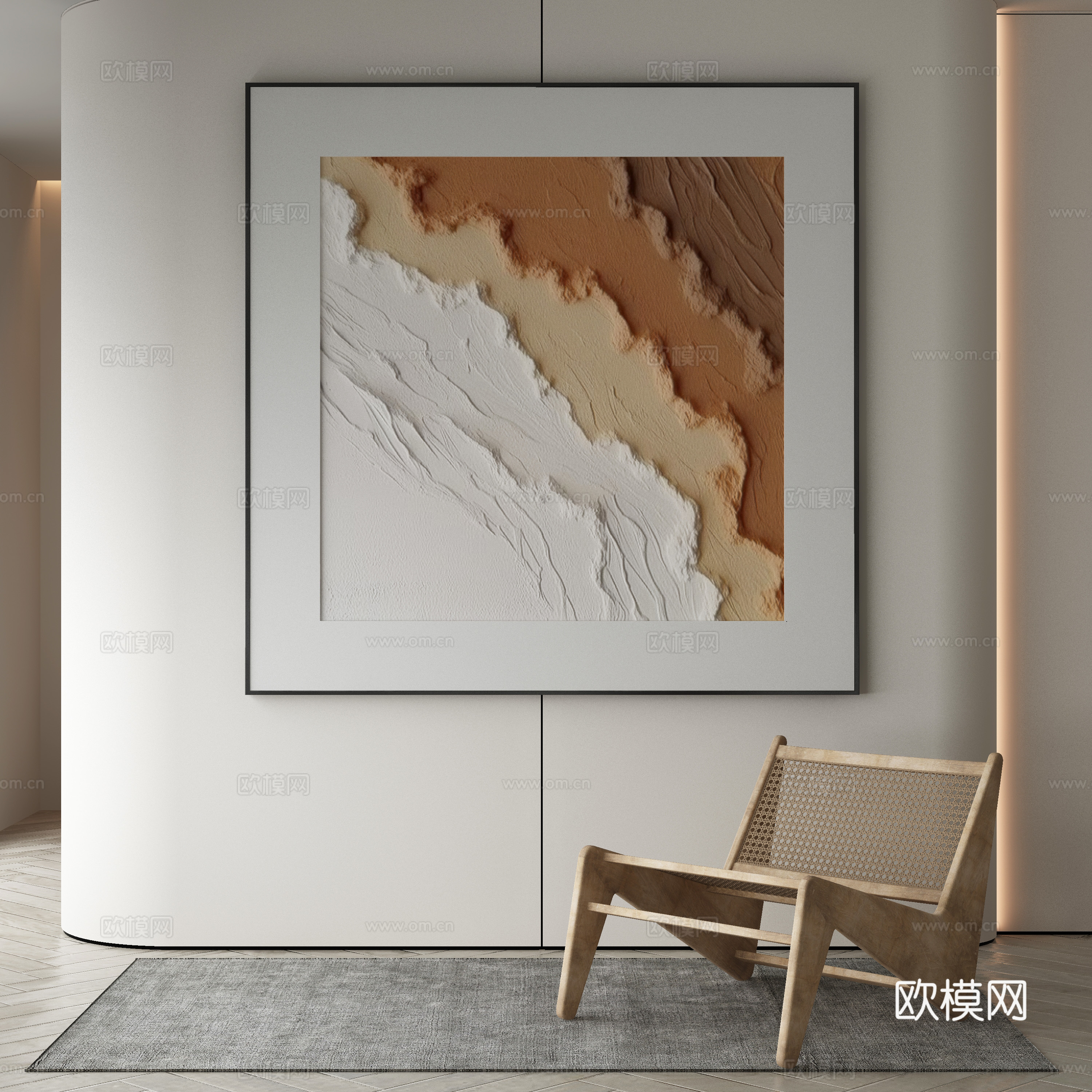 现代装饰画 肌理画 挂画3d模型