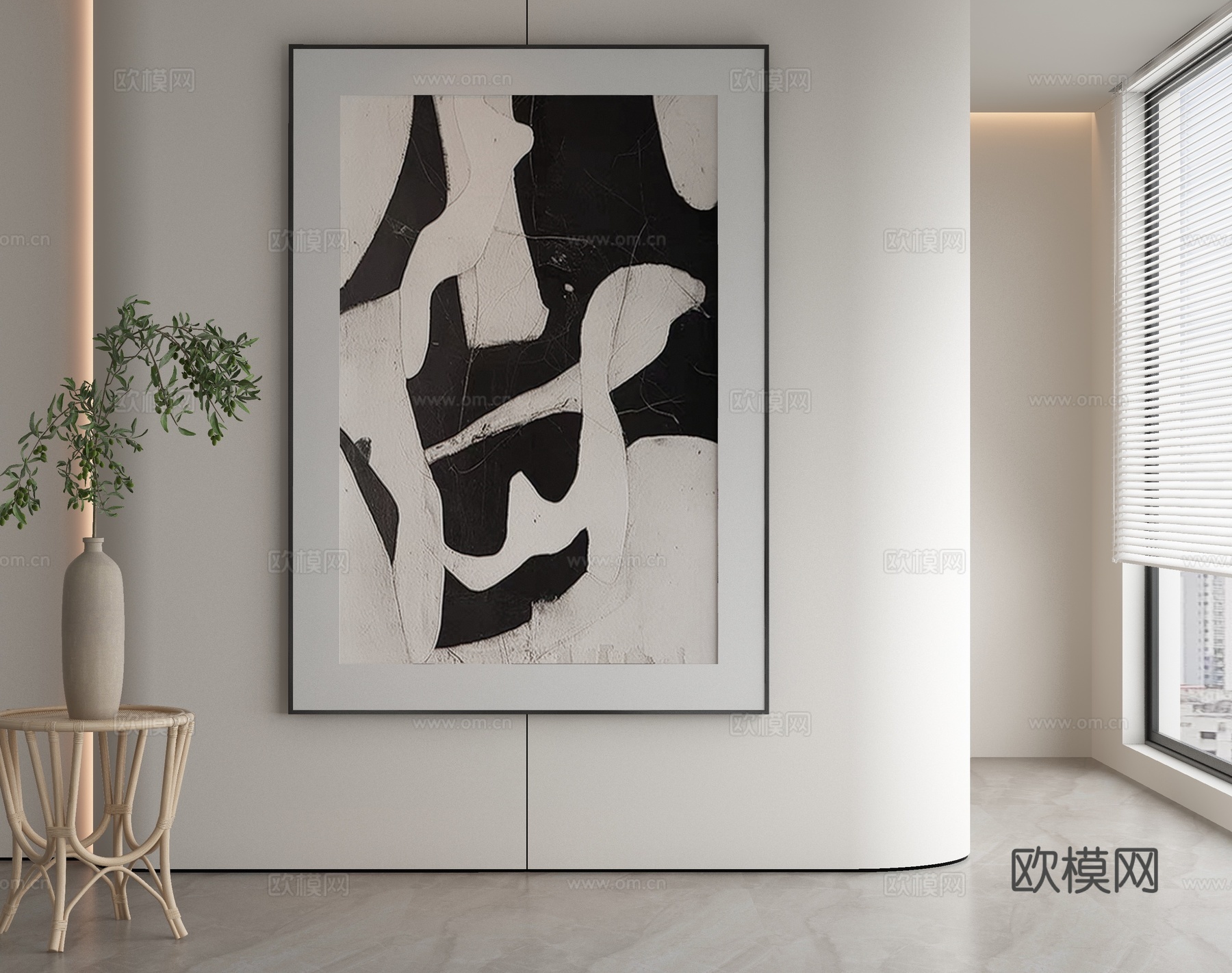 现代装饰画 肌理画 挂画3d模型下载